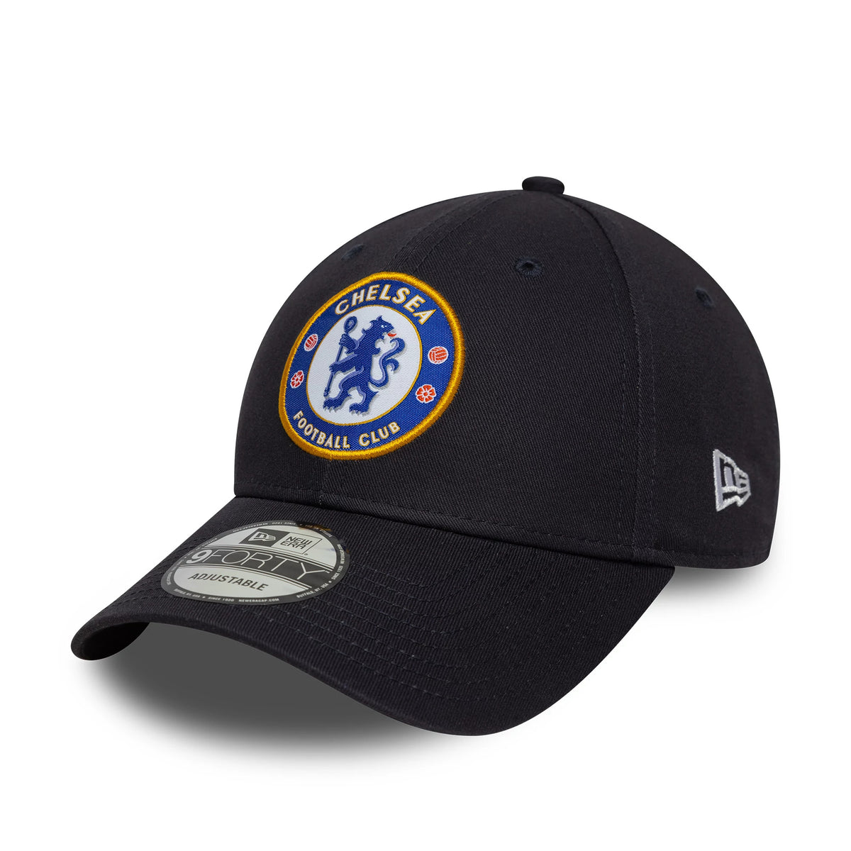 Pictured is this Core Chelsea FC Lion Crest 9FORTY in navy. 1