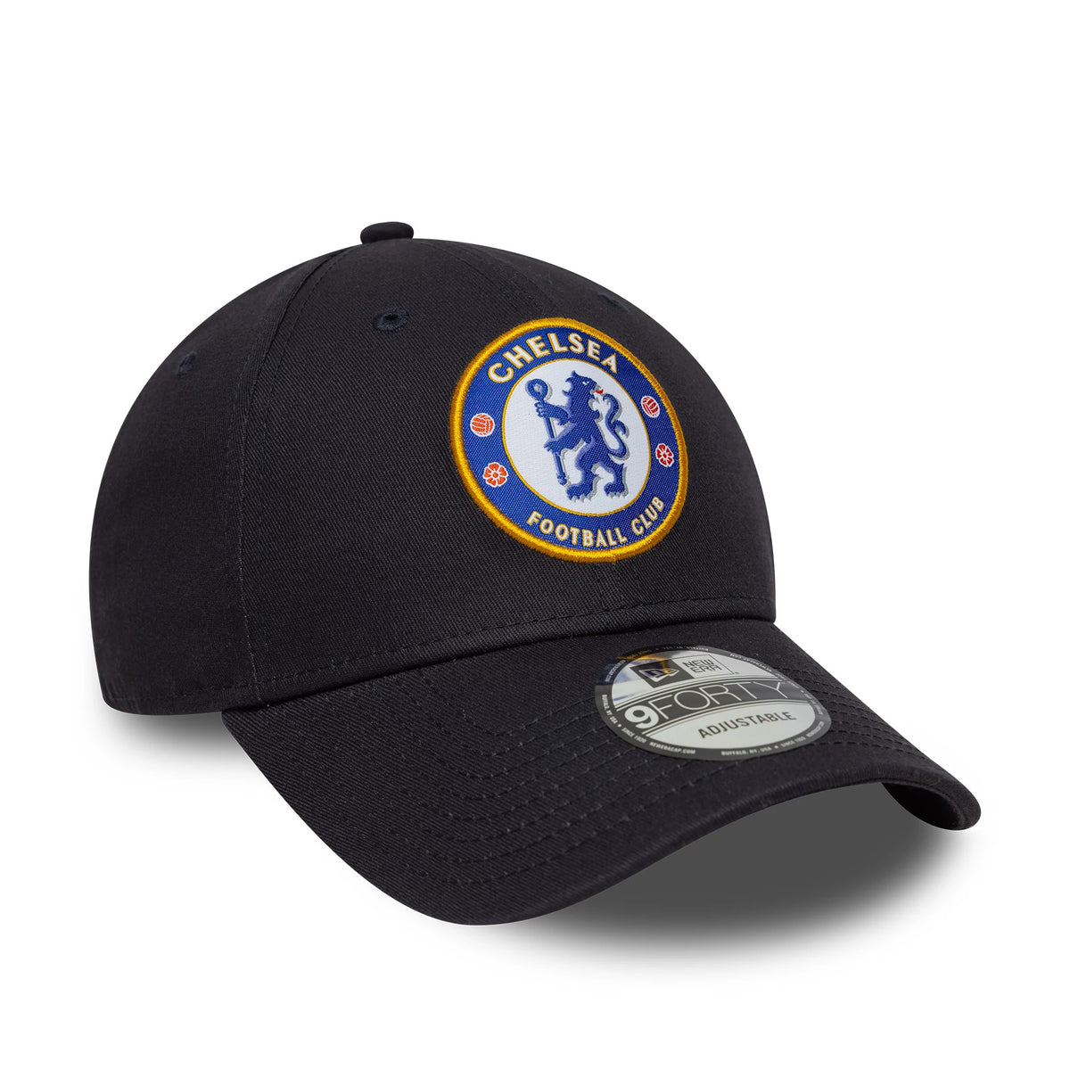 Pictured is this Core Chelsea FC Lion Crest 9FORTY in navy. 3