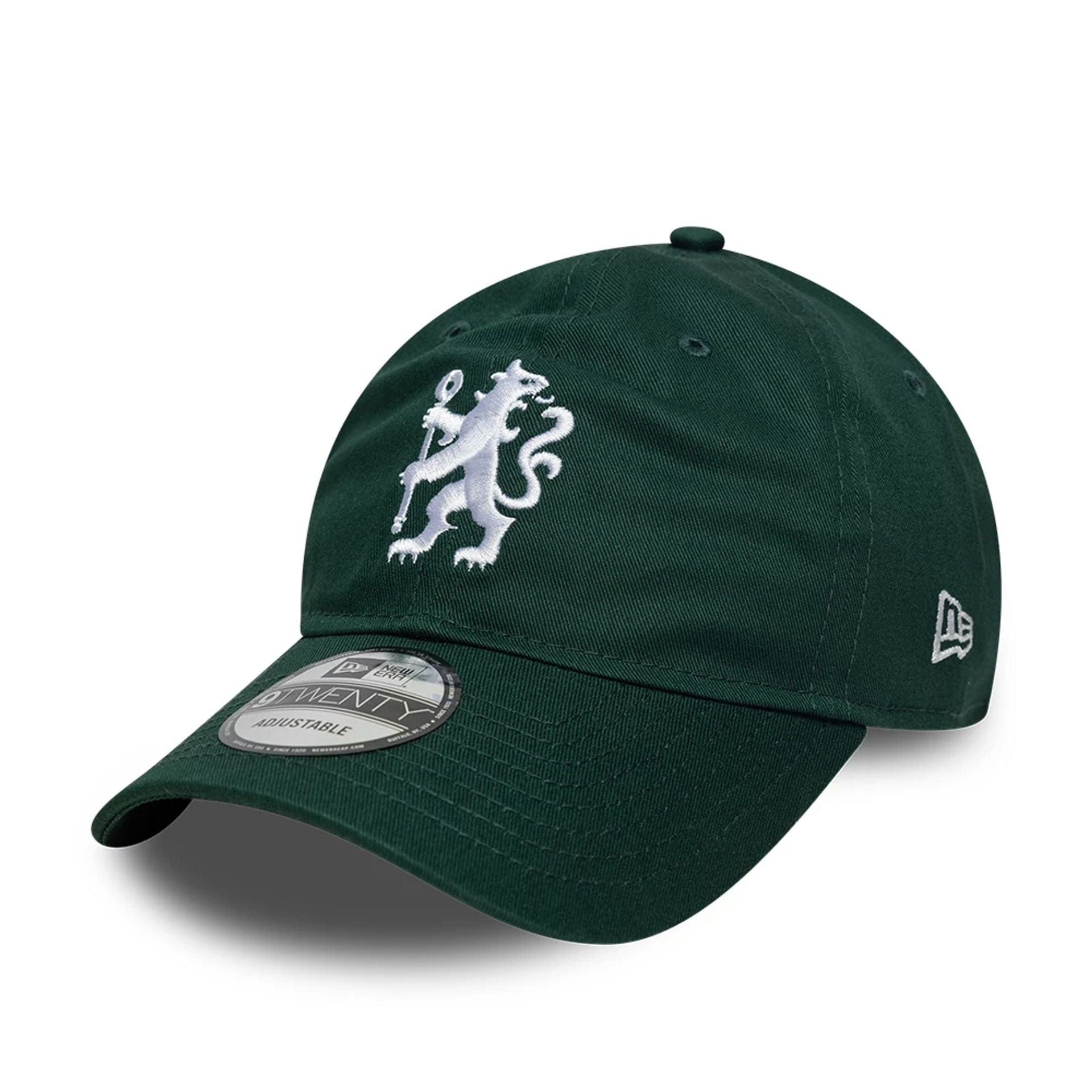This is a Chelsea FC Lion Crest Seasonal Green 9TWENTY Adjustable Cap 1