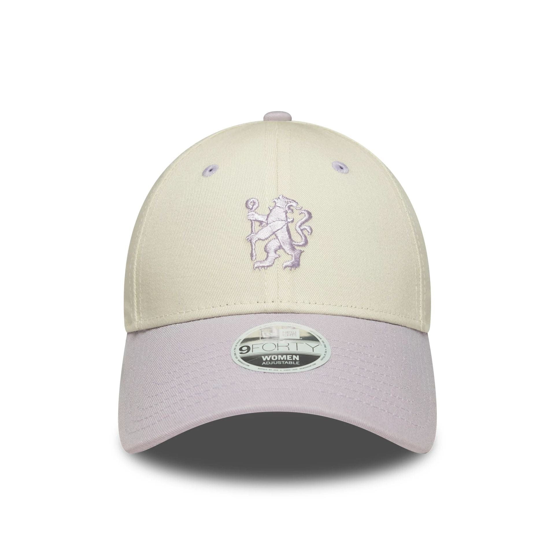 This is a Chelsea FC Lion Crest Womens Contrast Cream 9FORTY Adjustable Cap 2