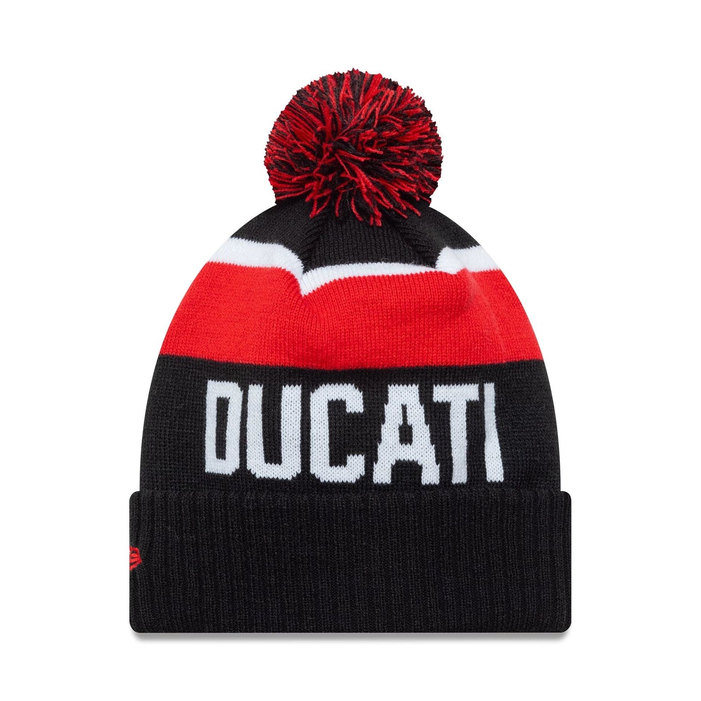 This is a Ducati Motor Logo Black Sport Knit Beanie Hat 2