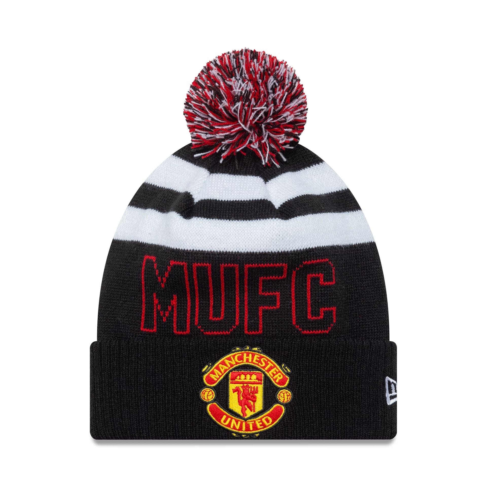 This is a Manchester United FC Black Sport Knit Beanie Hat 1