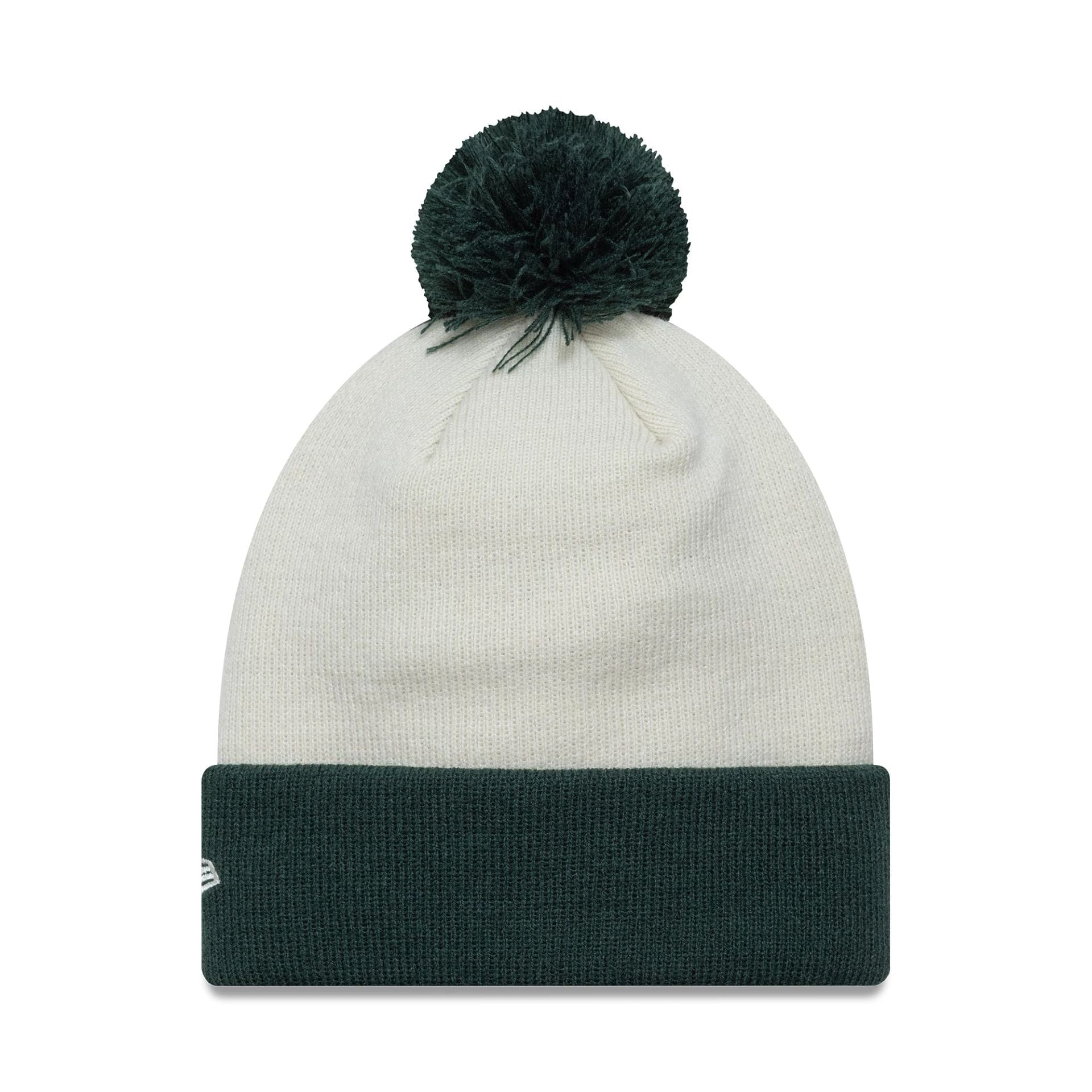 This is a Manchester United FC Womens Contrast Cream Cuff Knit Beanie Hat 2