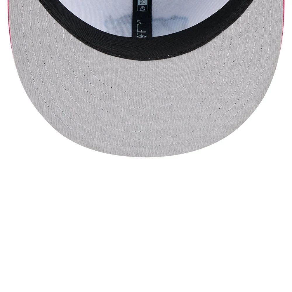 Somerset Patriots MiLB Theme Night Bright Blue New Era 59FIFTY Fitted Cap, inside view showing the grey undervisor, black taping with 59FIFTY branding, and a white sweatband along the edge of the structured crown.