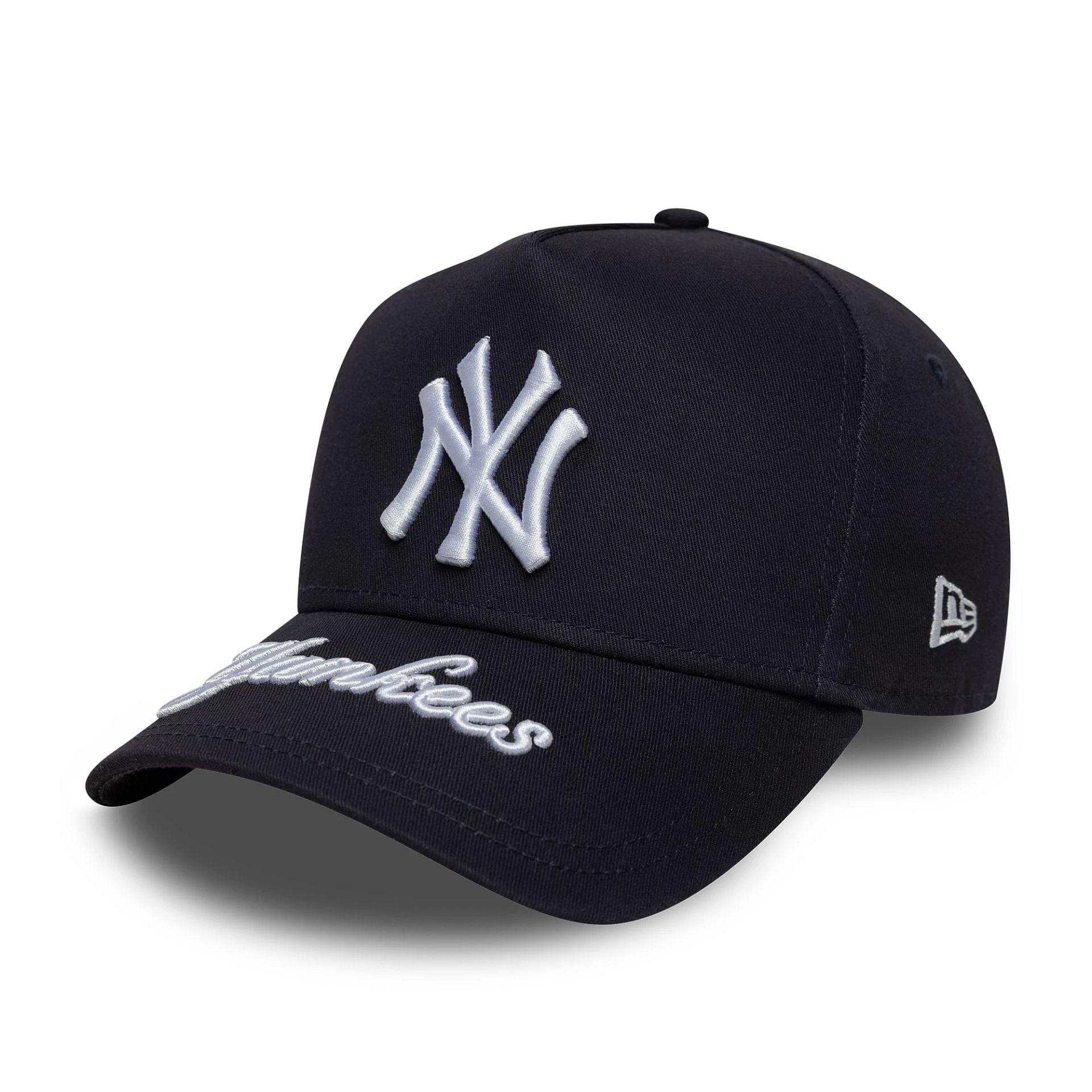This is a New York Yankees MLB Visor Hit Navy 9FORTY E-Frame Adjustable Cap 1