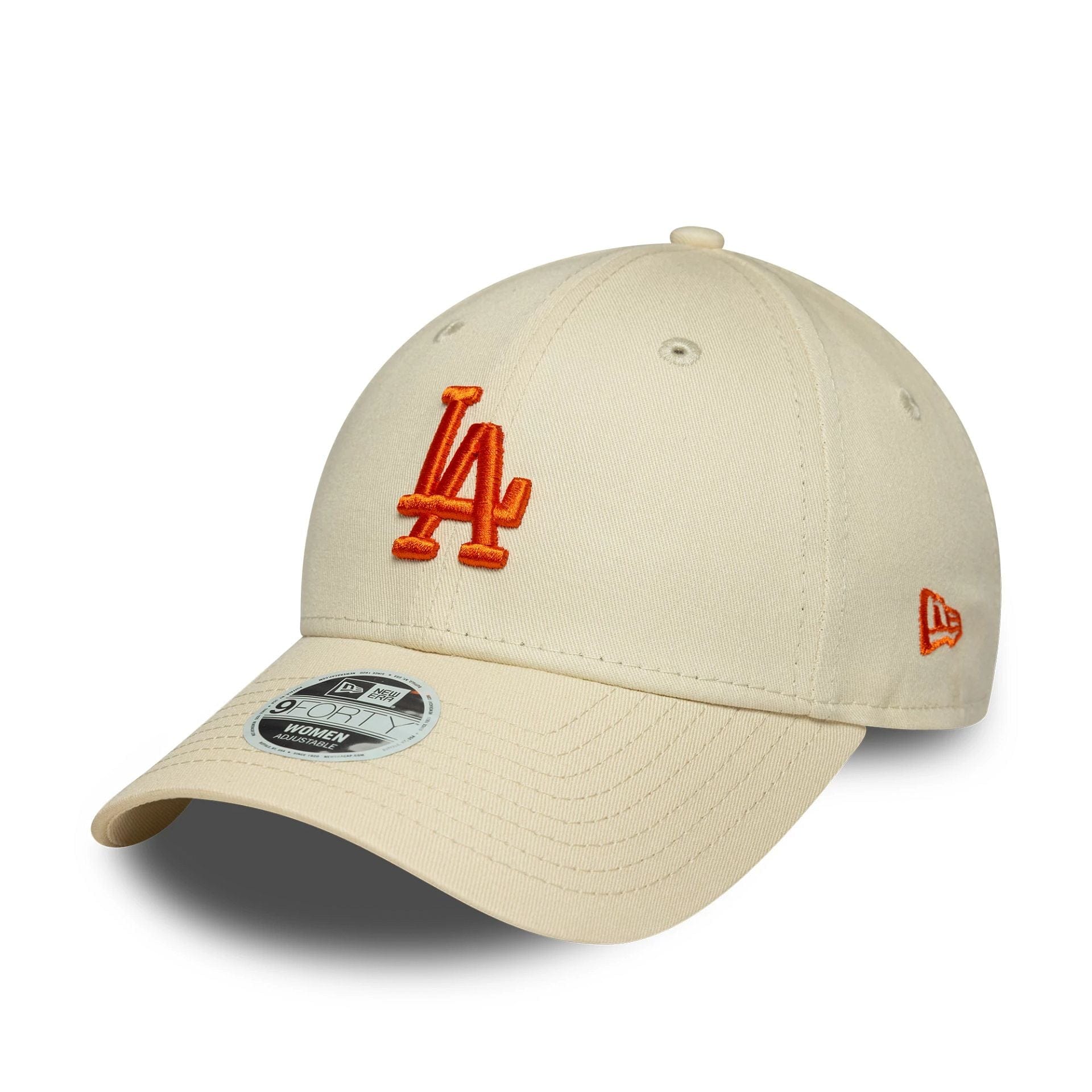 This is a LA Dodgers Womens MLB League Essential Cream 9FORTY Adjustable Cap 1