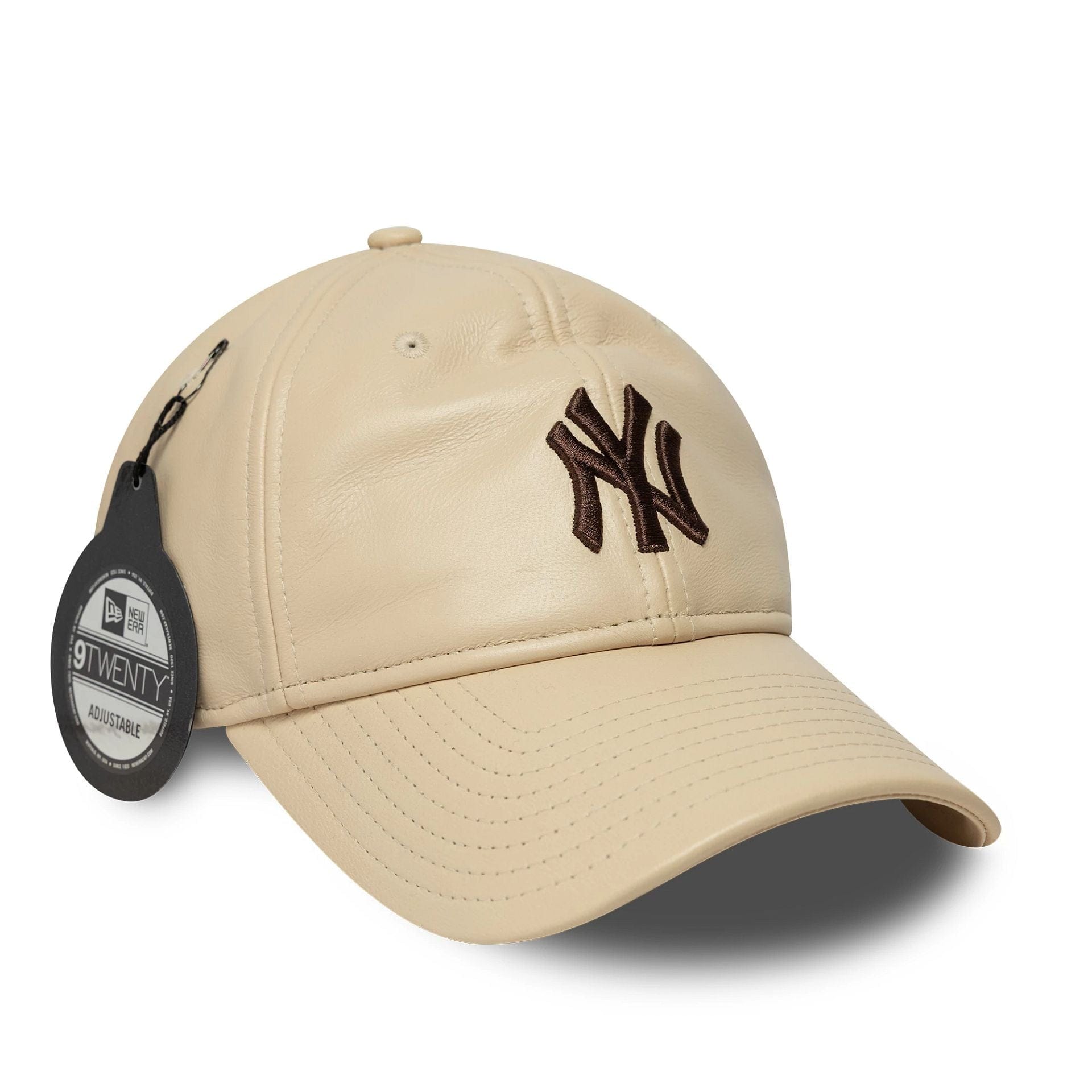 This is a New York Yankees MLB Leather Cream 9TWENTY Adjustable Cap 1
