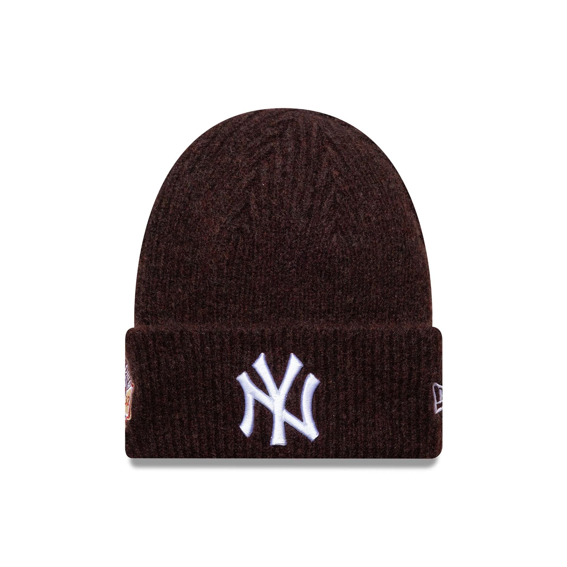 This is a New York Yankees MLB World Series Dark Red Cuff Knit Beanie Hat 1
