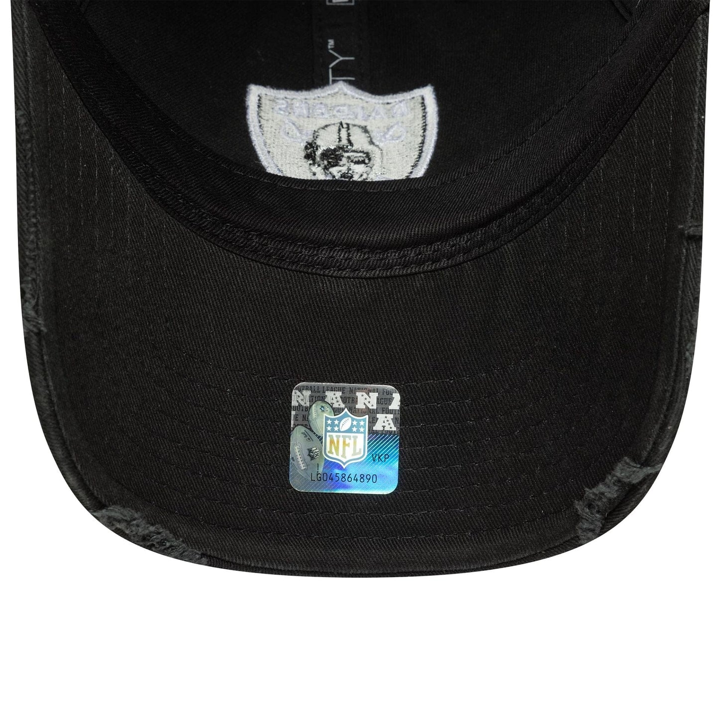 This is a Las Vegas Raiders NFL Wash Black 9TWENTY Adjustable Cap 5