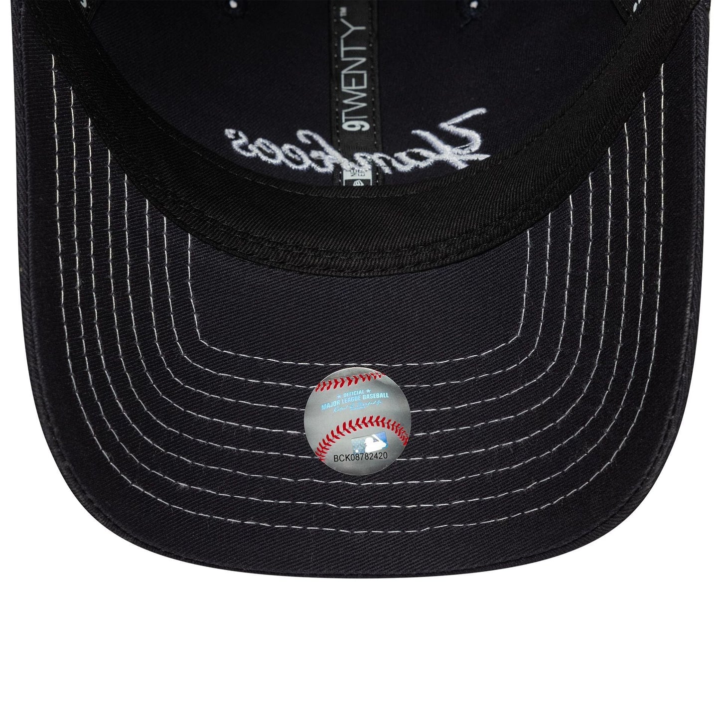 This is a New York Yankees MLB Contrast Stitch Navy 9TWENTY Adjustable Cap 5