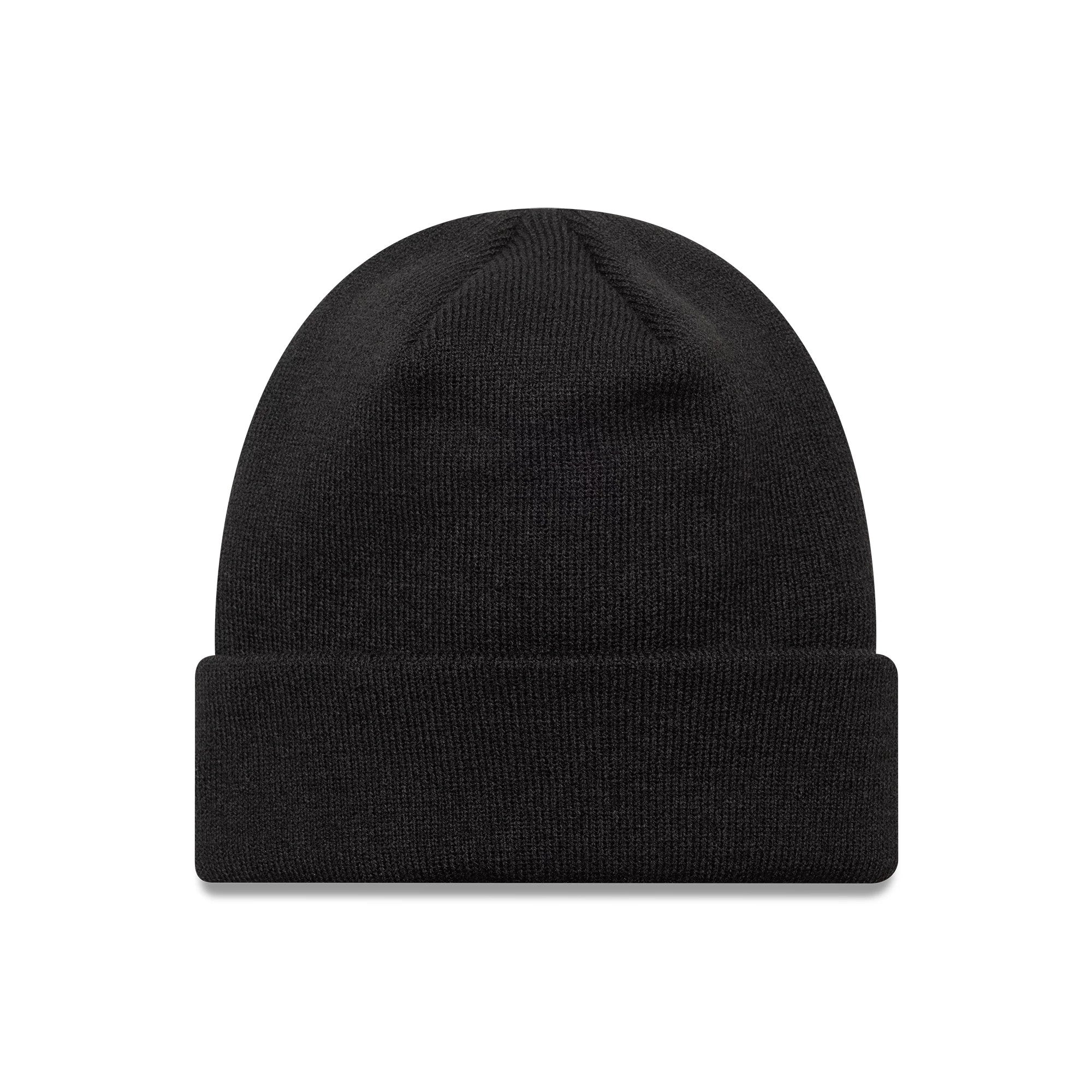 This is a New York Yankees MLB Sequin Rose Black Cuff Knit Beanie Hat 2