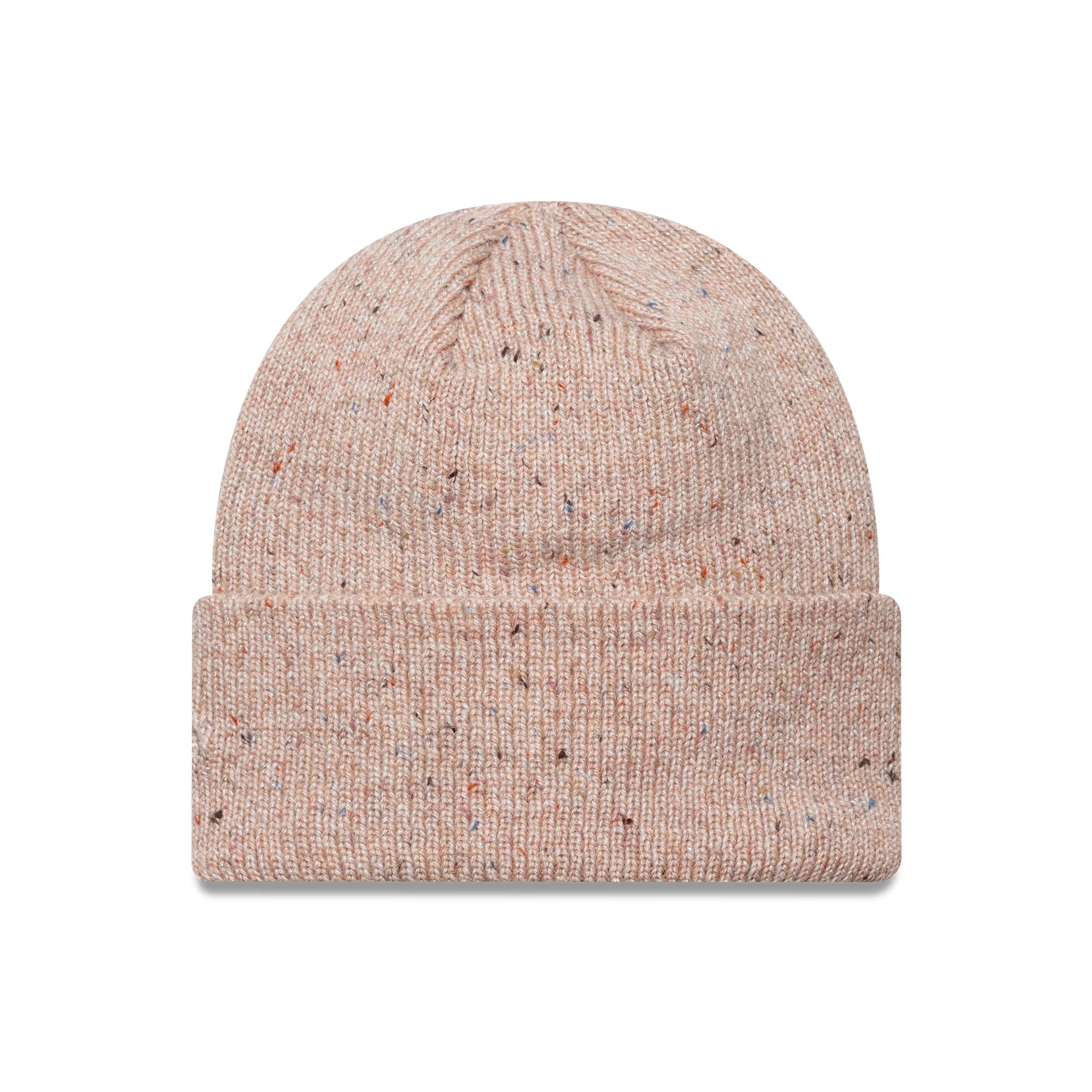This is a New York Yankees Womens MLB Glitter Pastel Pink Cuff Knit Beanie Hat 2
