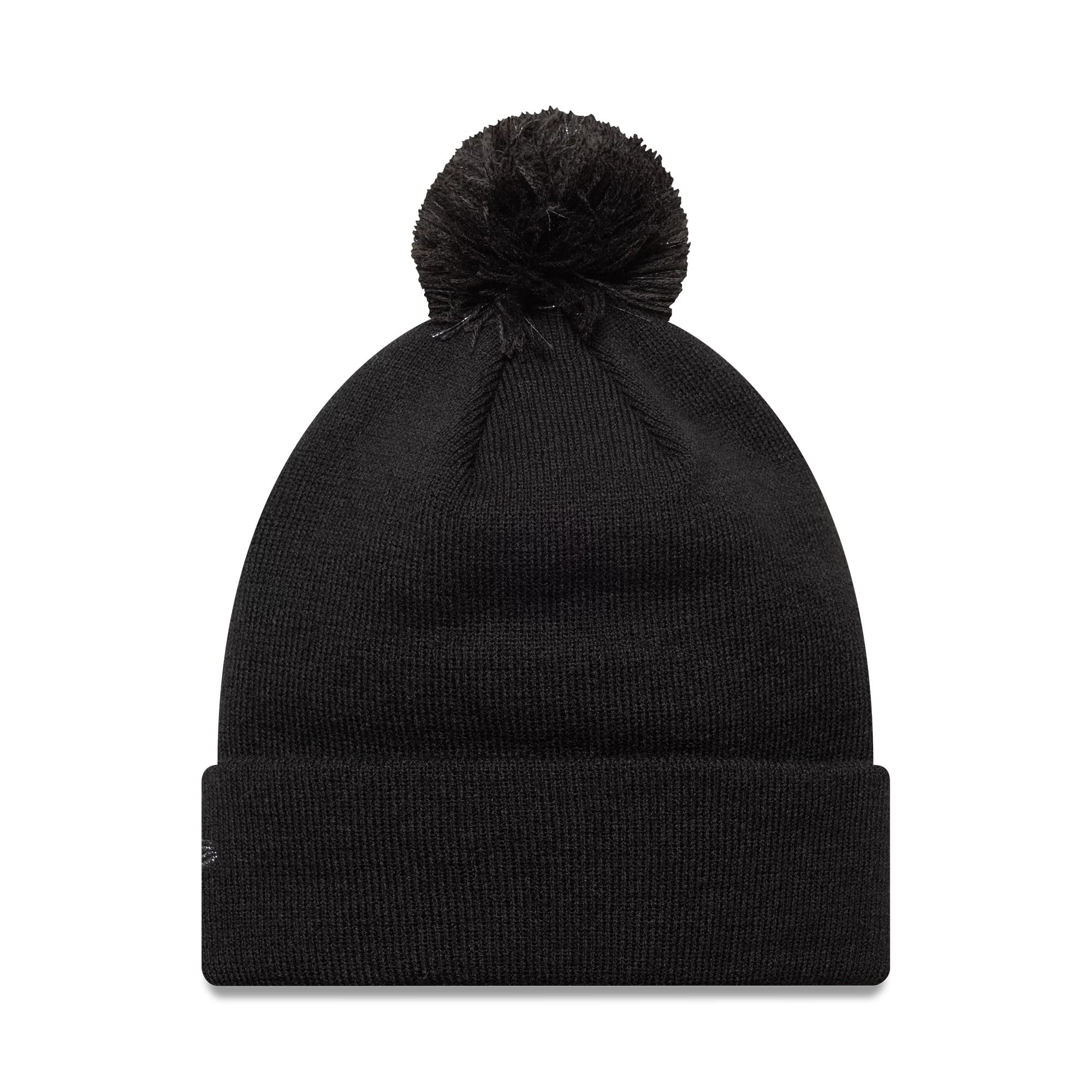 This is a LA Dodgers Womens MLB Metallic Black Cuff Knit Beanie Hat 2