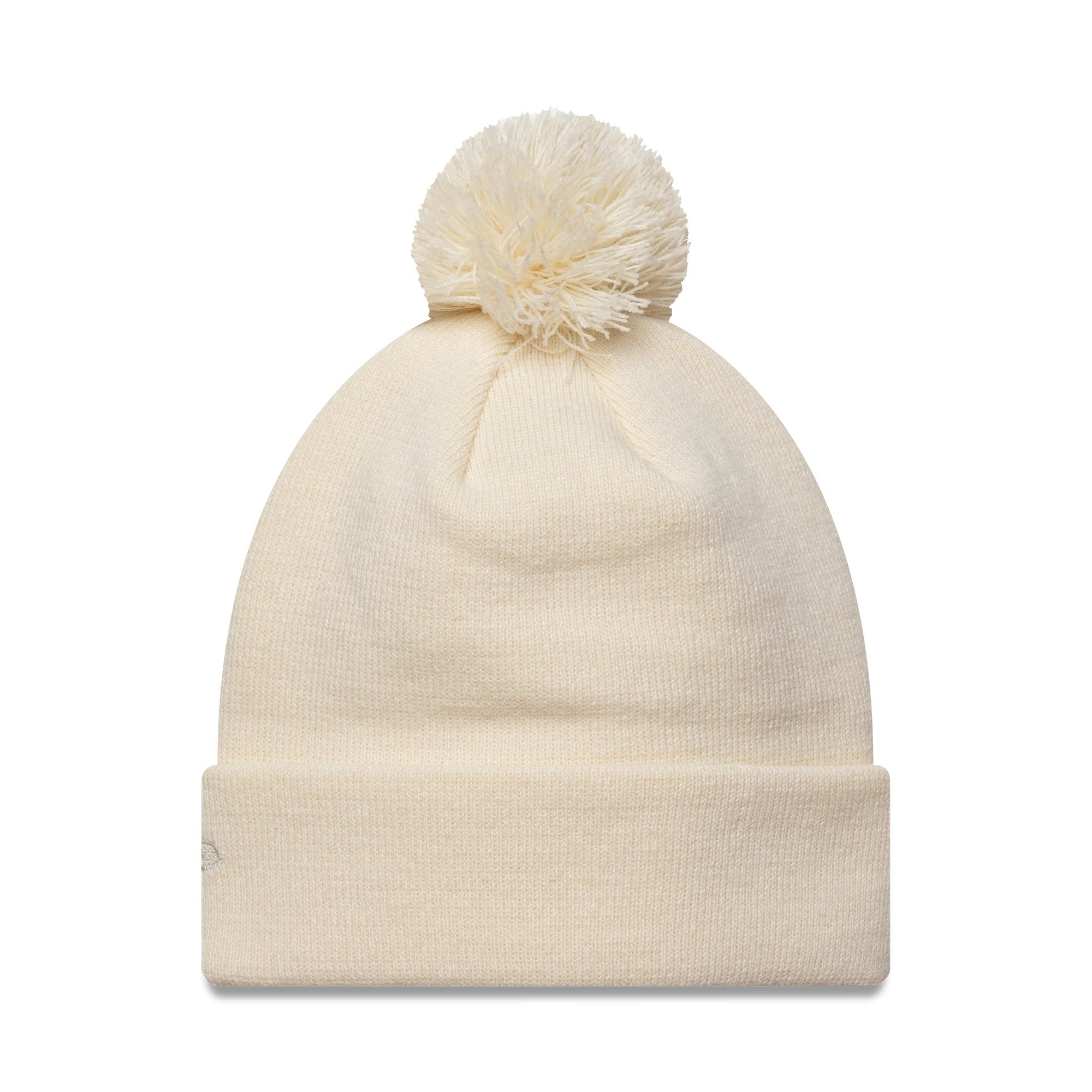 This is a New York Yankees Womens MLB Metallic Light Beige Cuff Knit Beanie Hat 2