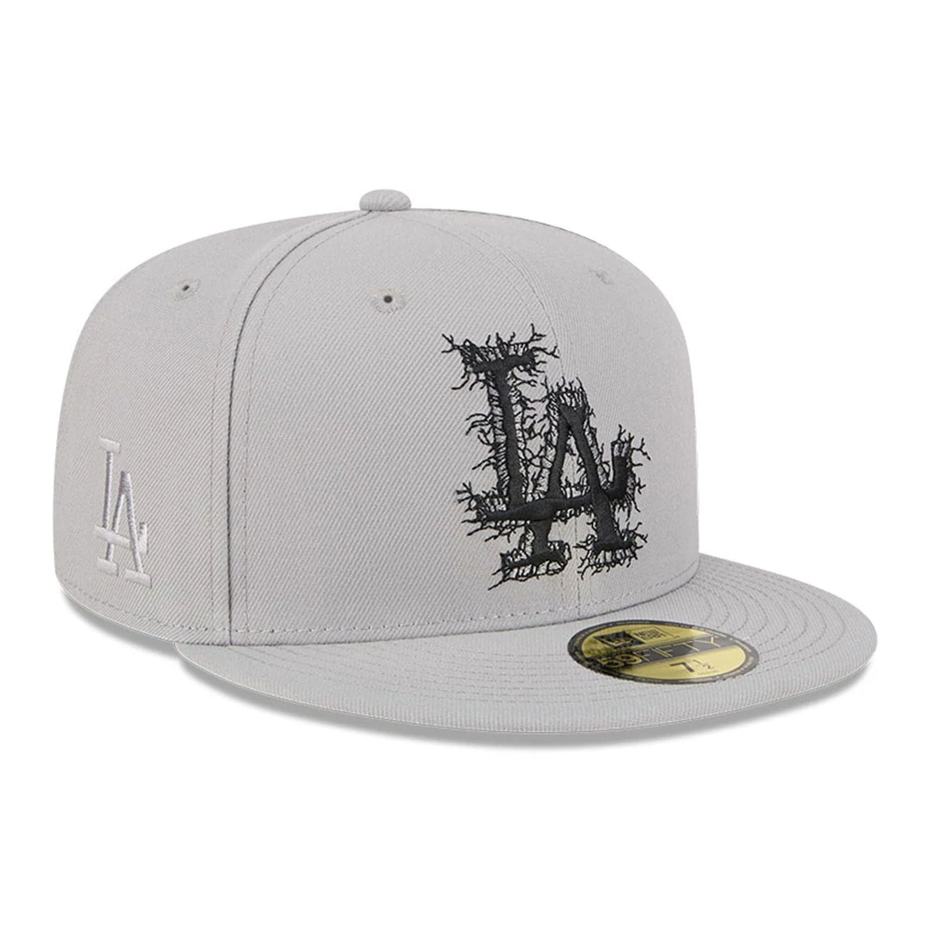 This is a LA Dodgers MLB Cracked Grey 59FIFTY Fitted Cap 1