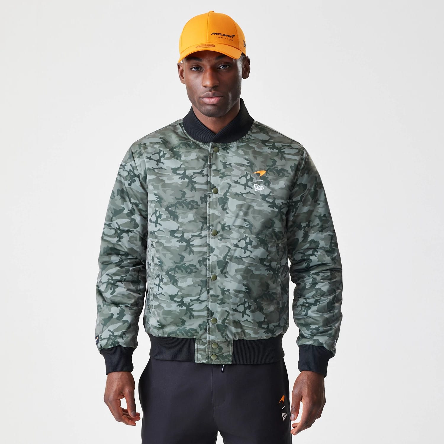 The Male model is wearing McLaren Racing McLaren Black Reversible Bomber Jacket 2