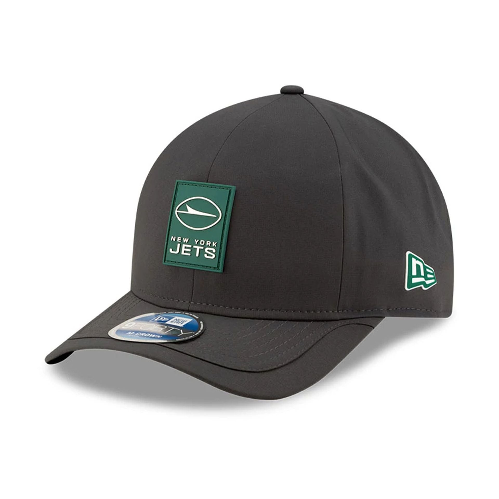 This is a New York Jets NFL Sideline 2025 Charcoal 9FORTY M-Crown Adjustable Cap 1