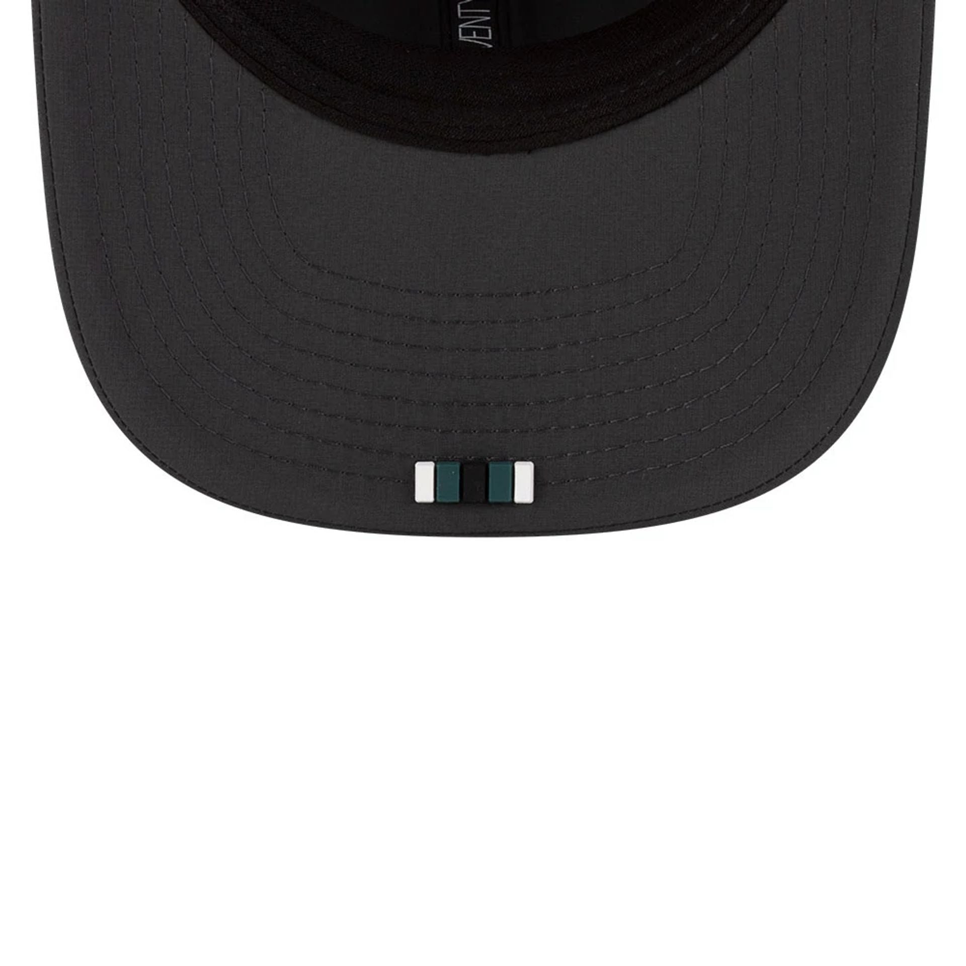 This is a Philadelphia Eagles NFL Sideline 2025 Charcoal 9SEVENTY Stretch Snap Adjustable Cap 2