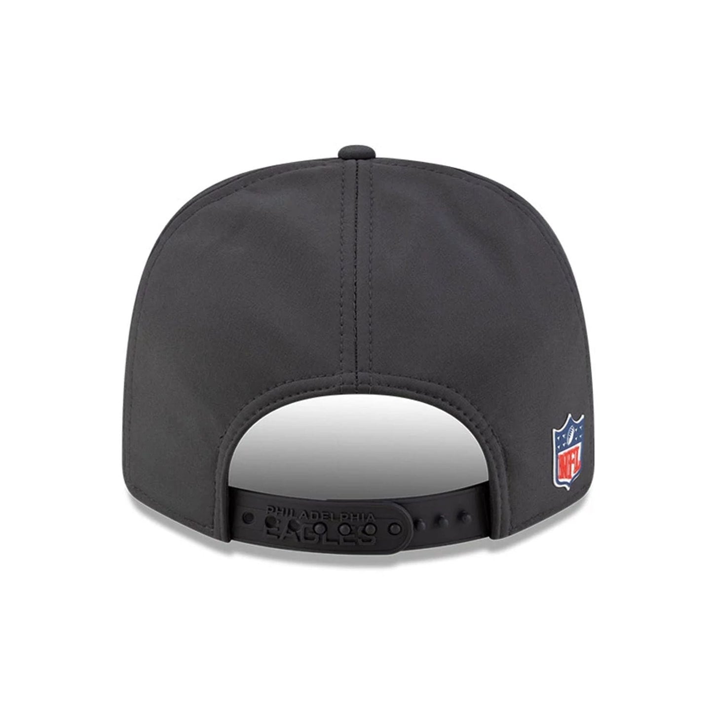 This is a Philadelphia Eagles NFL Sideline 2025 Charcoal 9SEVENTY Stretch Snap Adjustable Cap 7