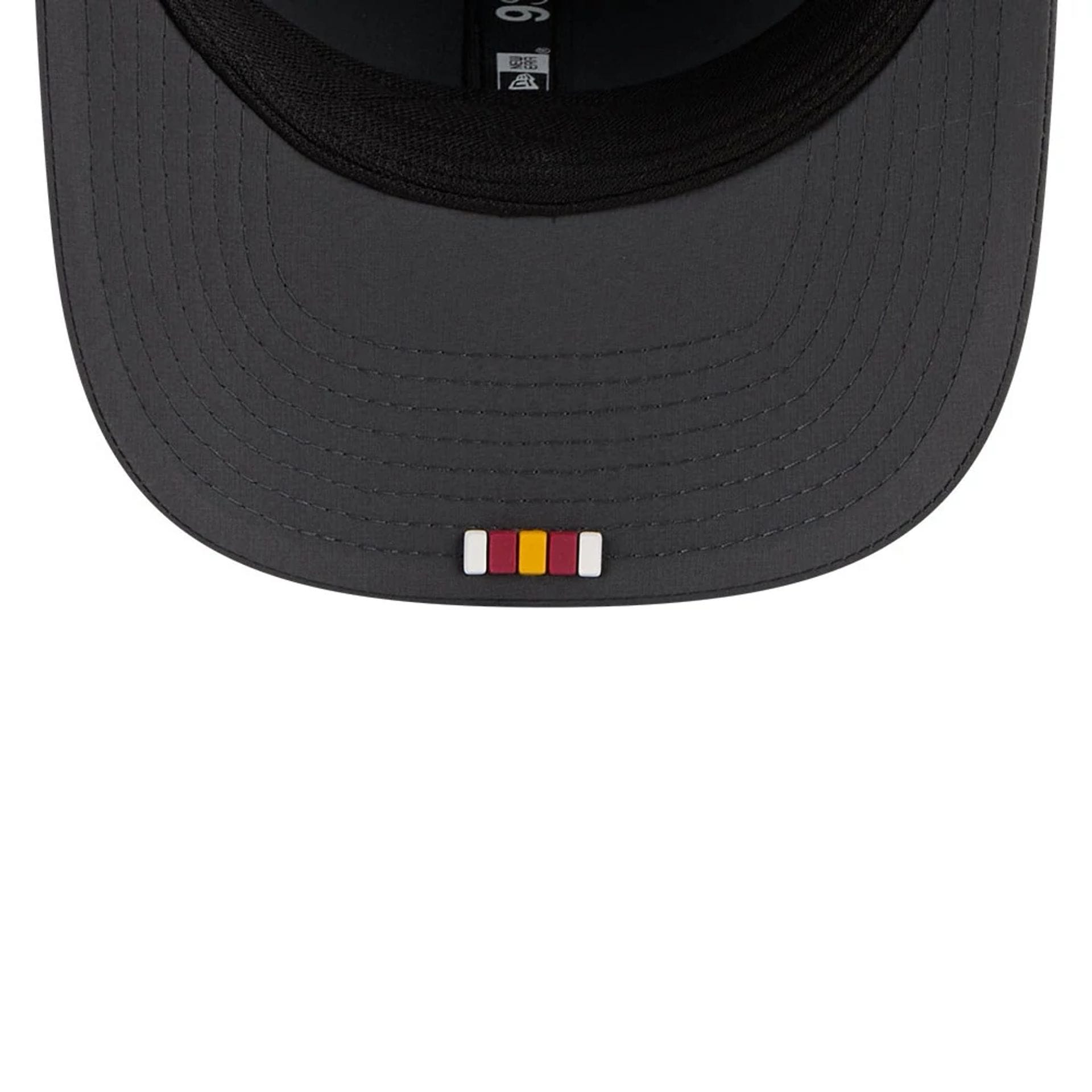 This is a Washington Commanders NFL Sideline 2025 Charcoal 9SEVENTY Stretch Snap Adjustable Cap 2