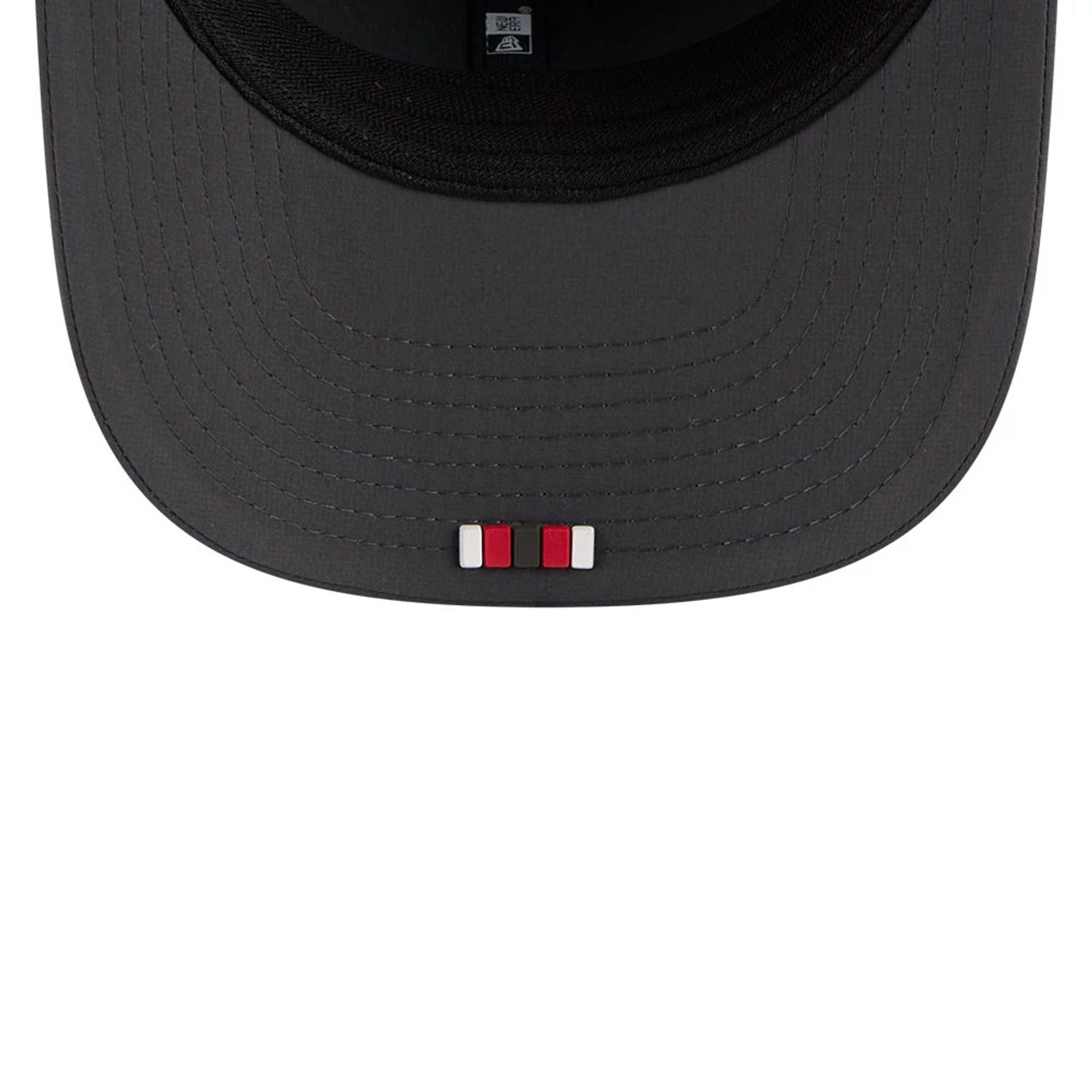 This is a Tampa Bay Buccaneers NFL Sideline 2025 Charcoal 9SEVENTY Stretch Snap Adjustable Cap 2