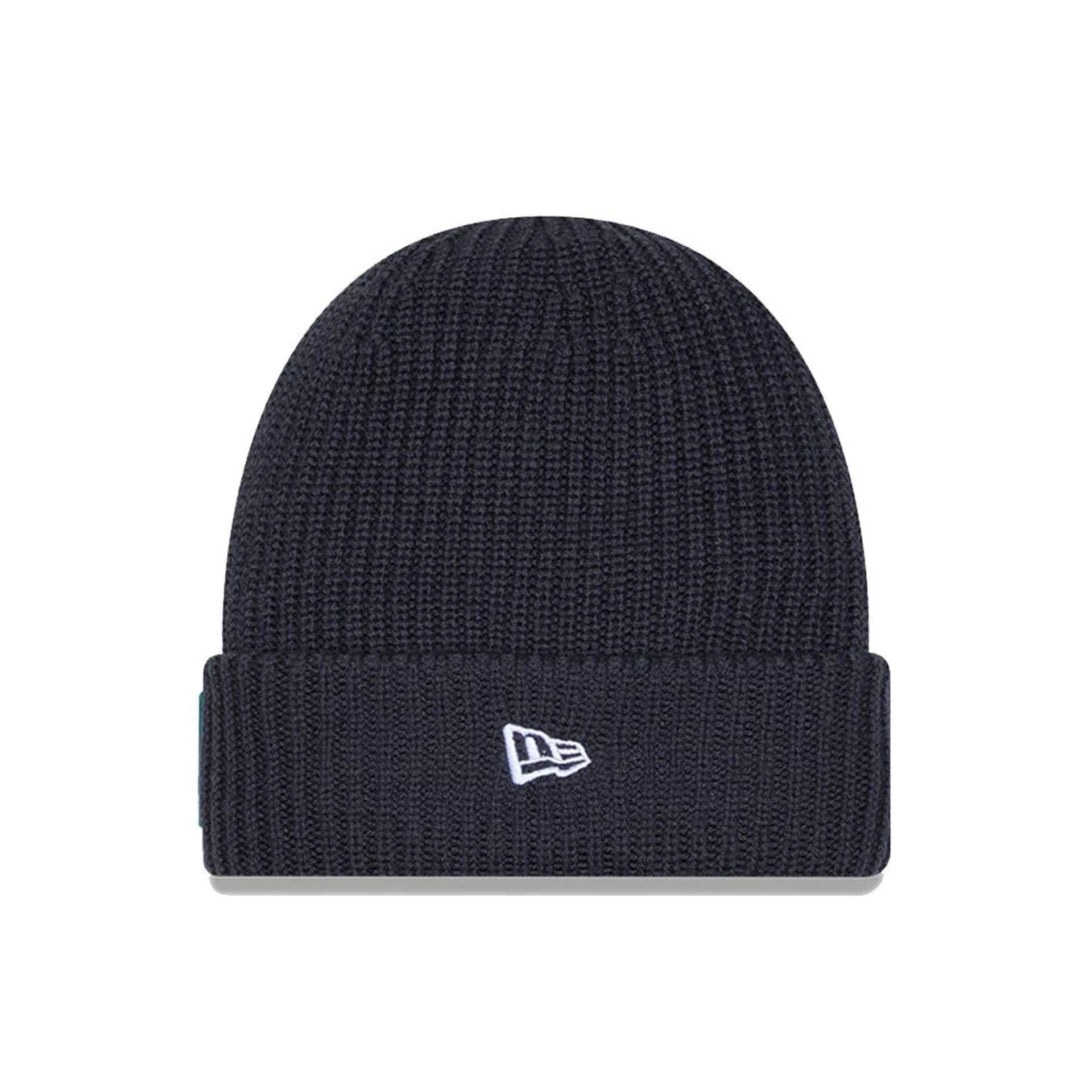 This is a Miami Dolphins NFL Sideline Charcoal Cuff knit Beanie Hat 2