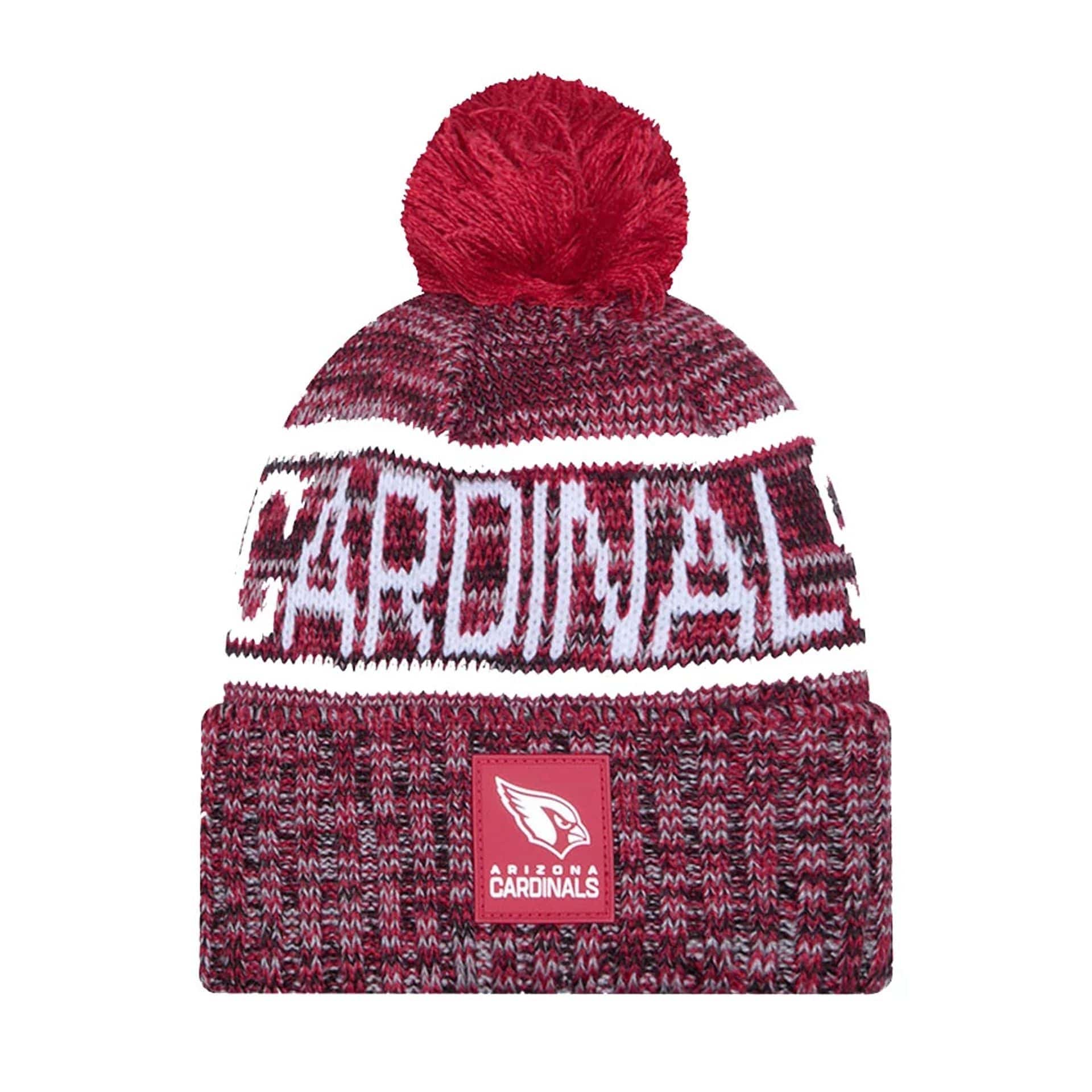 This is a Arizona Cardinals NFL Sideline 2025 Dark Red Sport Knit Beanie Hat 1
