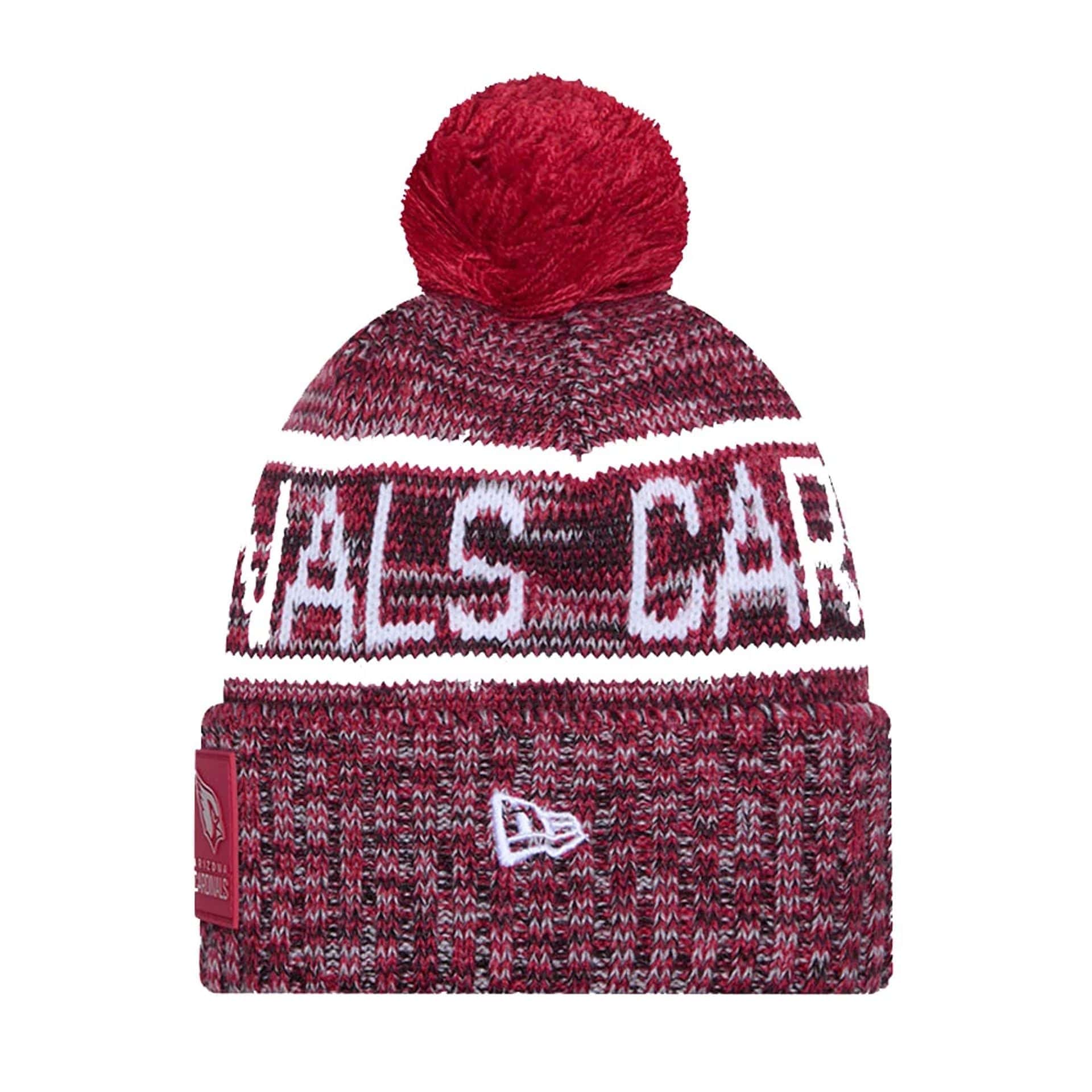 This is a Arizona Cardinals NFL Sideline 2025 Dark Red Sport Knit Beanie Hat 2