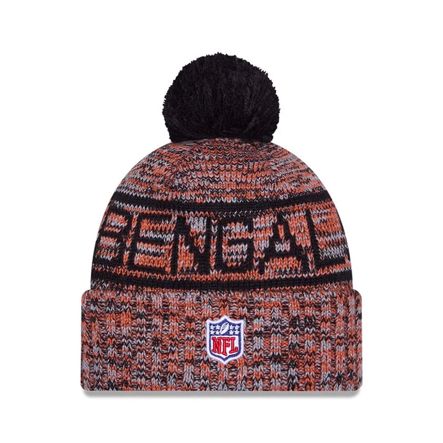 This is a Cincinnati Bengals NFL Sideline 2025 Black Sport Knit Beanie Hat 3