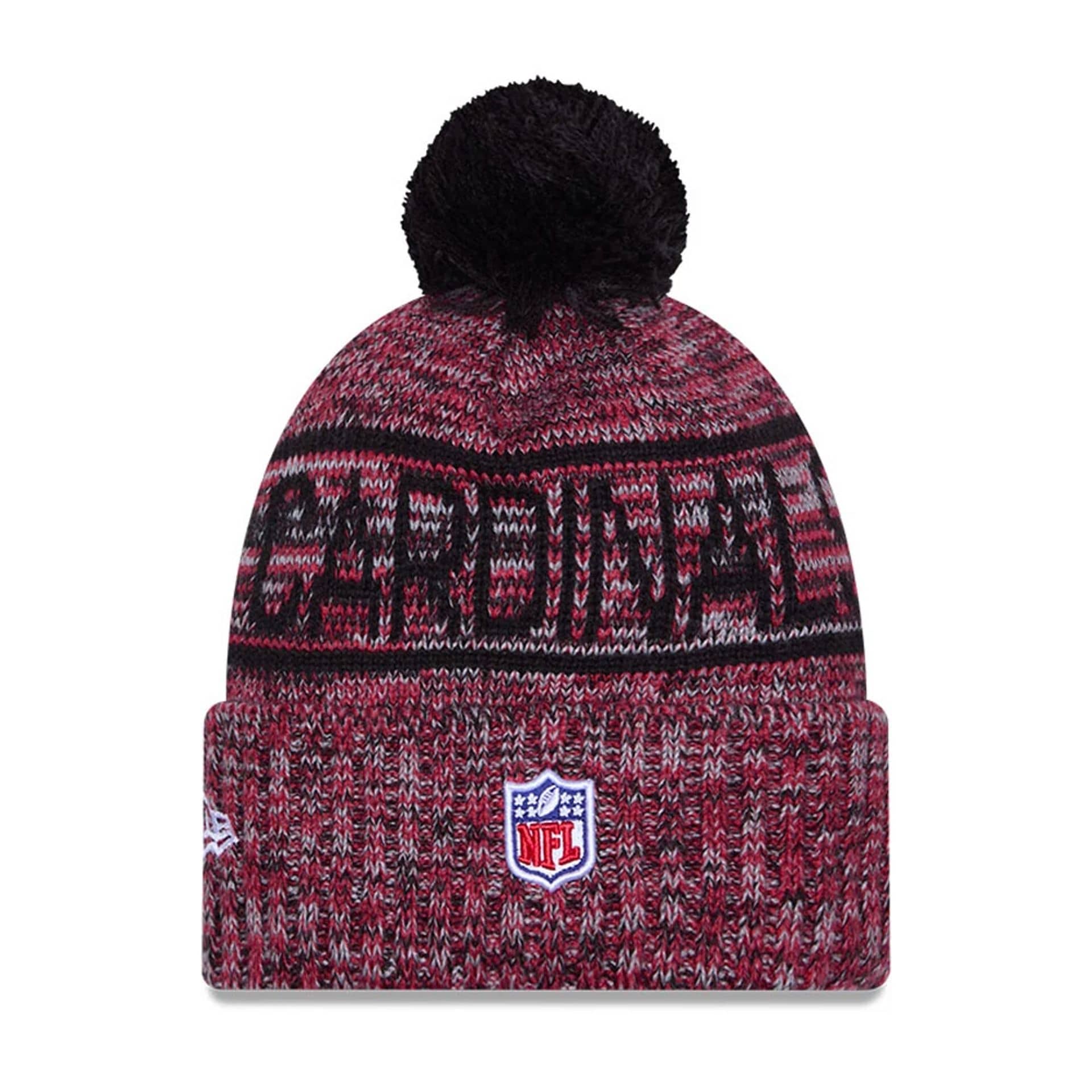 This is a Arizona Cardinals NFL Sideline Black Sport Knit Beanie Hat 2