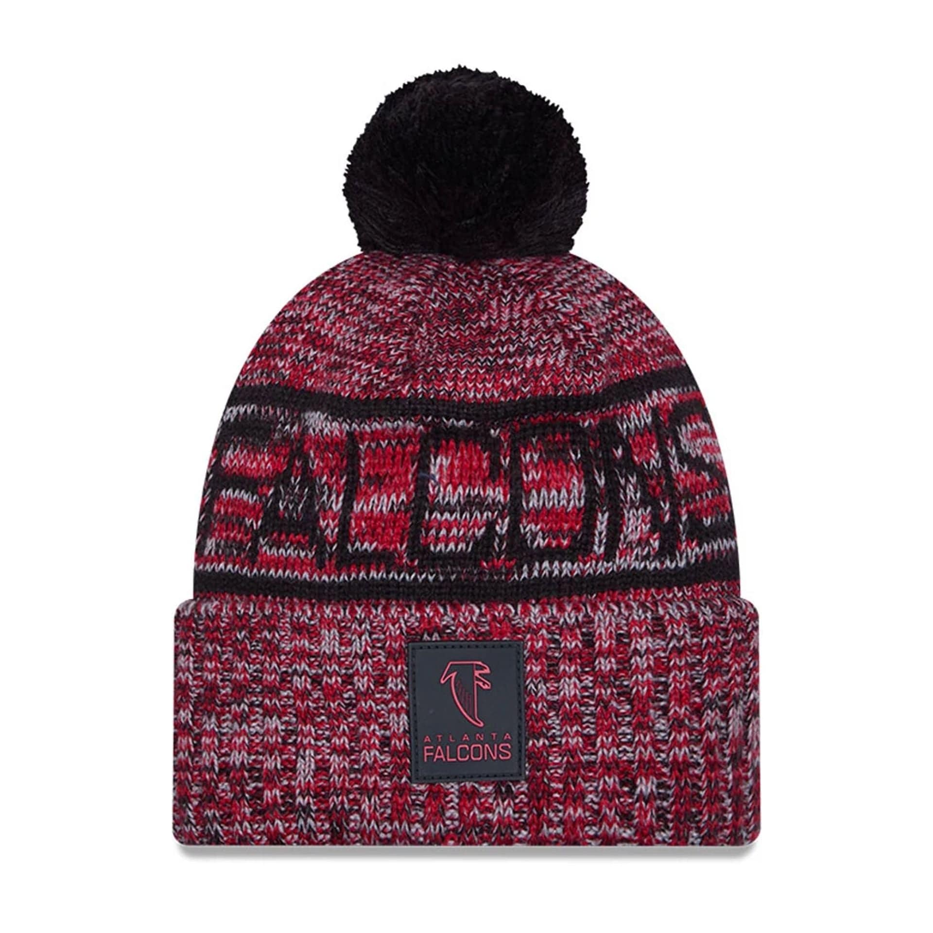 This is a Atlanta Falcons NFL Sideline Black Sport Knit Beanie Hat 1