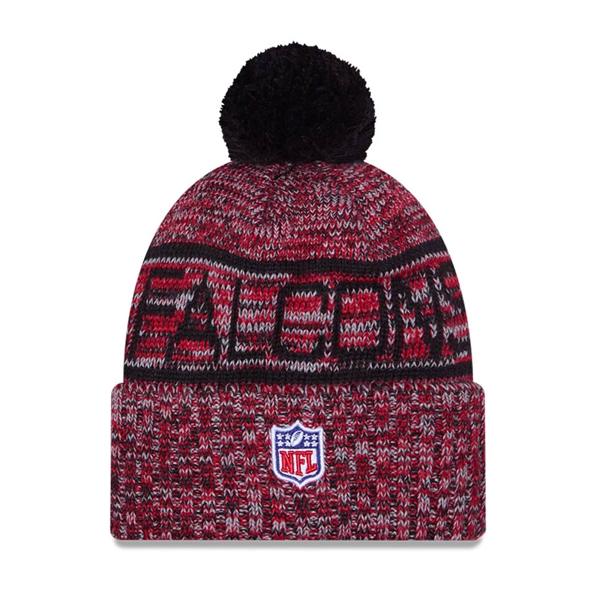 This is a Atlanta Falcons NFL Sideline Black Sport Knit Beanie Hat 2