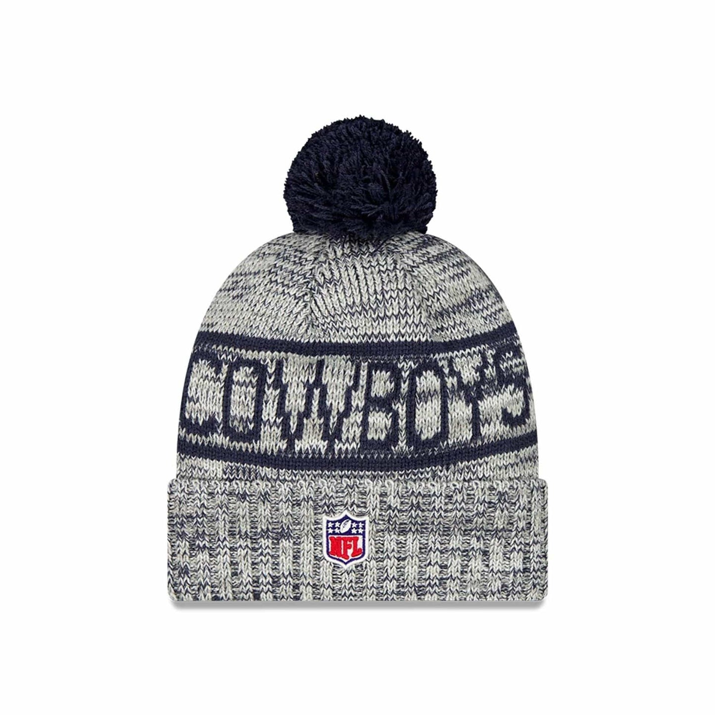 This is a Dallas Cowboys NFL Sideline Dark Blue Sport Knit Beanie Hat 2
