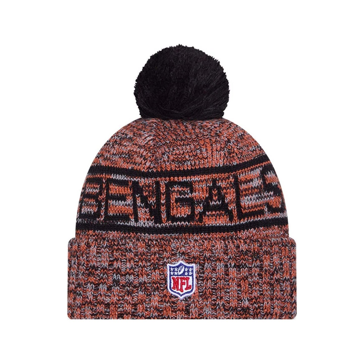 This is a Cincinnati Bengals NFL Sideline 2025 Black Sport Knit Beanie Hat 3
