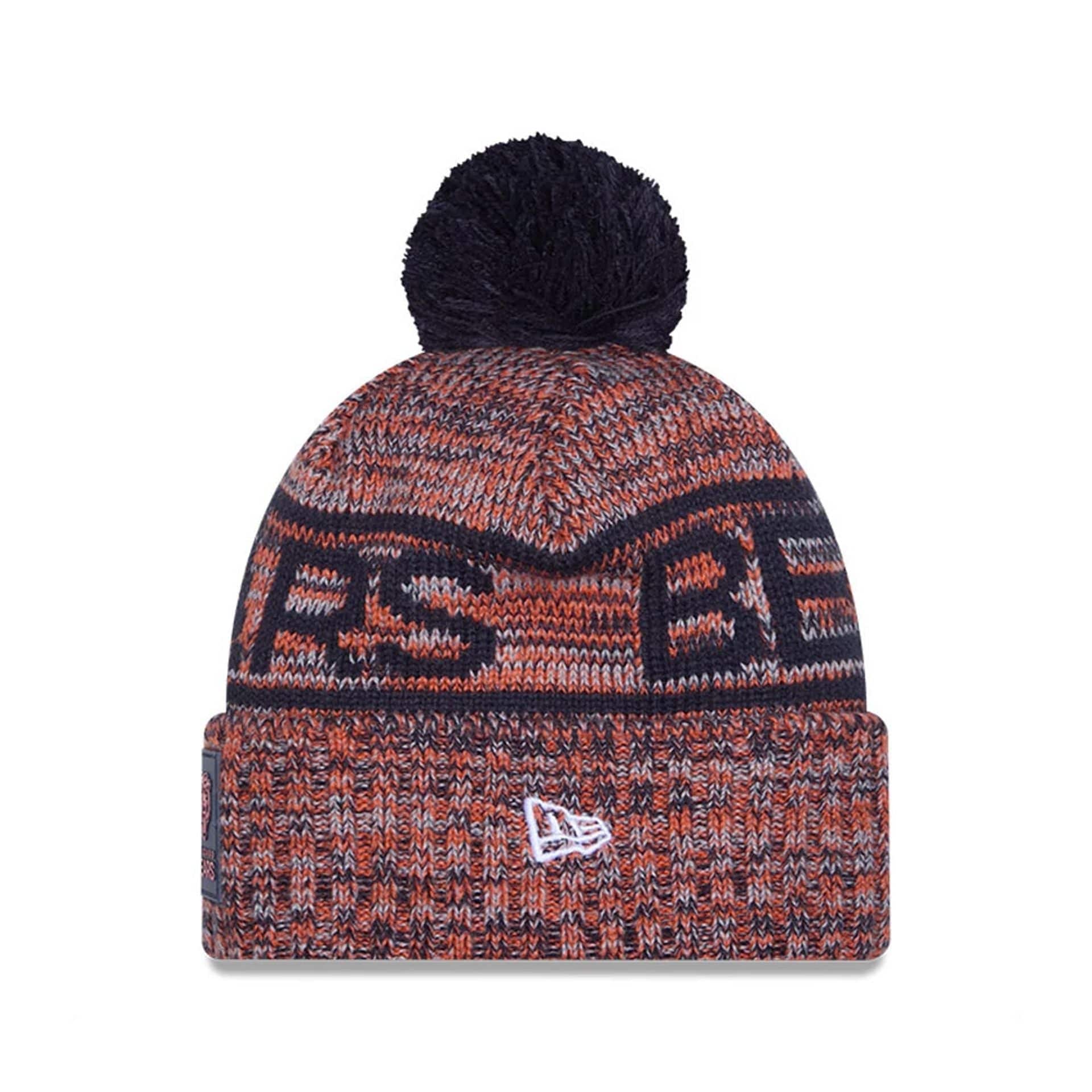 This is a Chicago Bears NFL Sideline 2025 Navy Sport Knit Beanie Hat 2