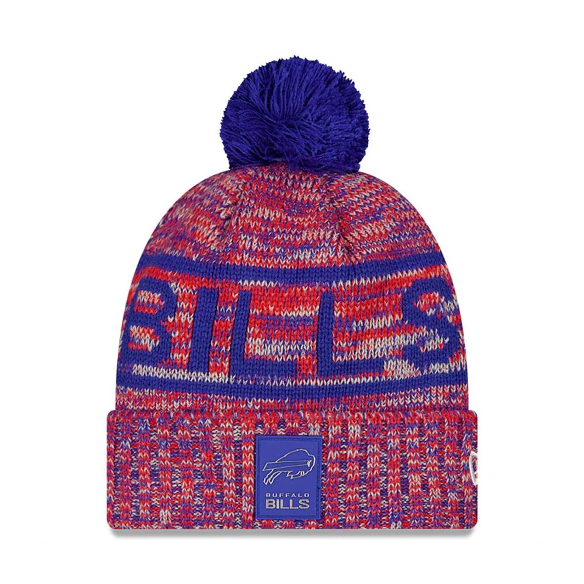 This is a Buffalo Bills NFL Sideline 2025 Blue Sport Knit Beanie Hat 1