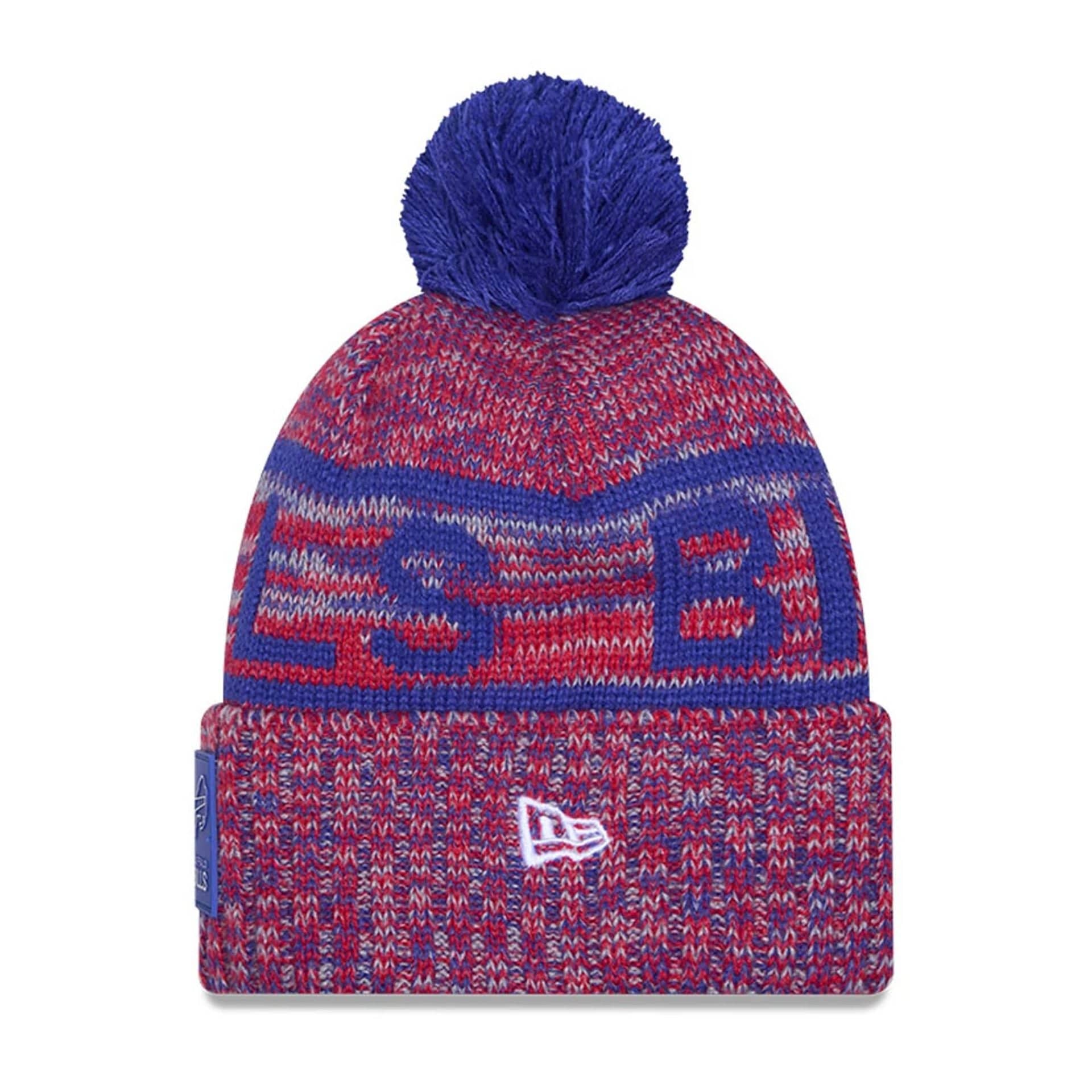 This is a Buffalo Bills NFL Sideline 2025 Blue Sport Knit Beanie Hat 2
