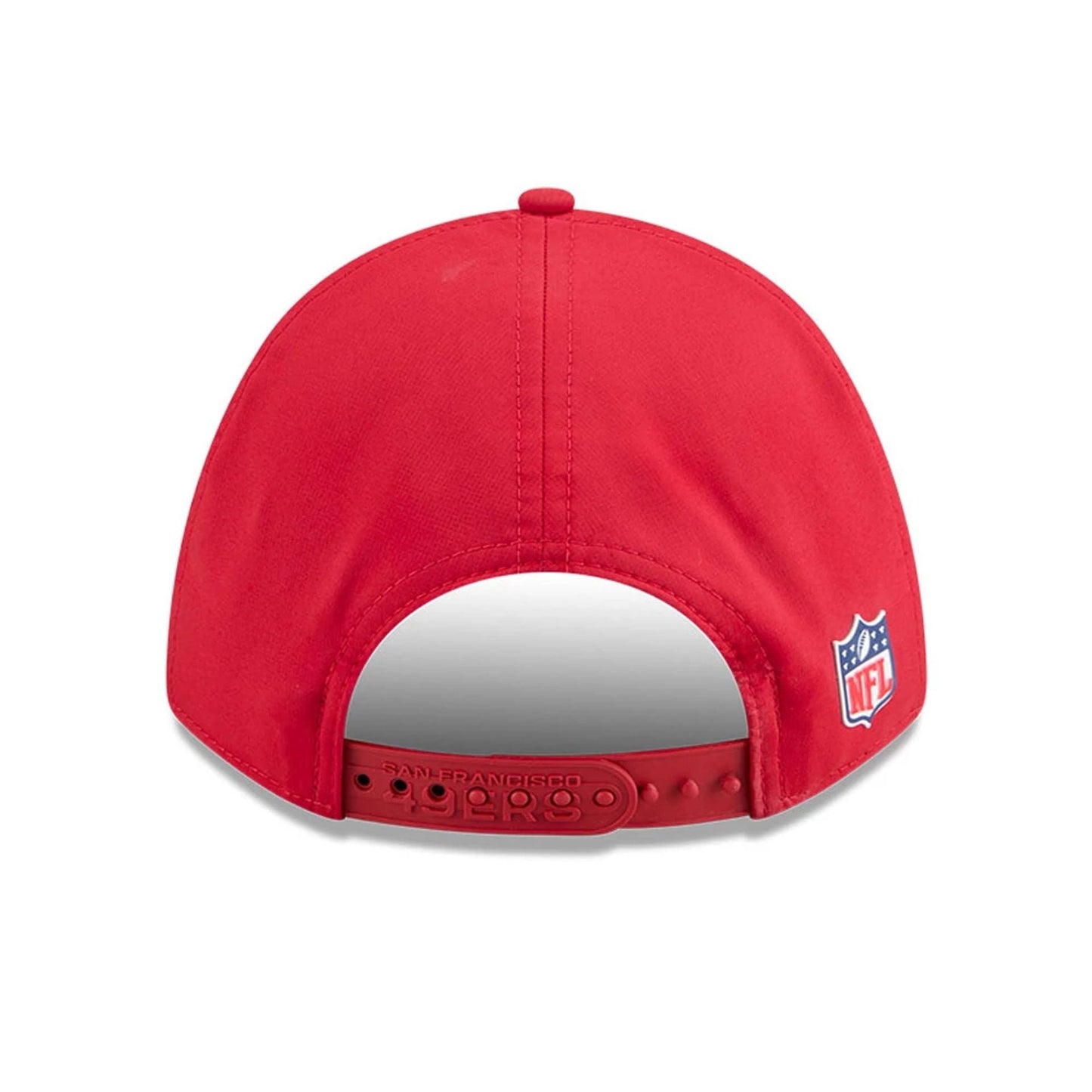 This is a San Francisco 49ers NFL Sideline 2025 Red 9FORTY M-Crown Adjustable Cap 7