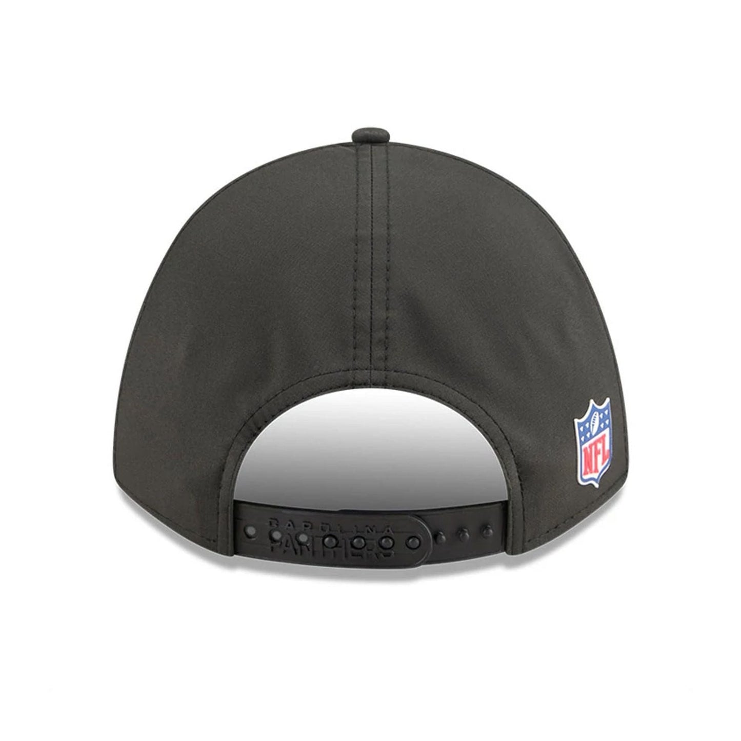 This is a Carolina Panthers NFL Sideline 2025 Black 9FORTY M-Crown Adjustable Cap 7