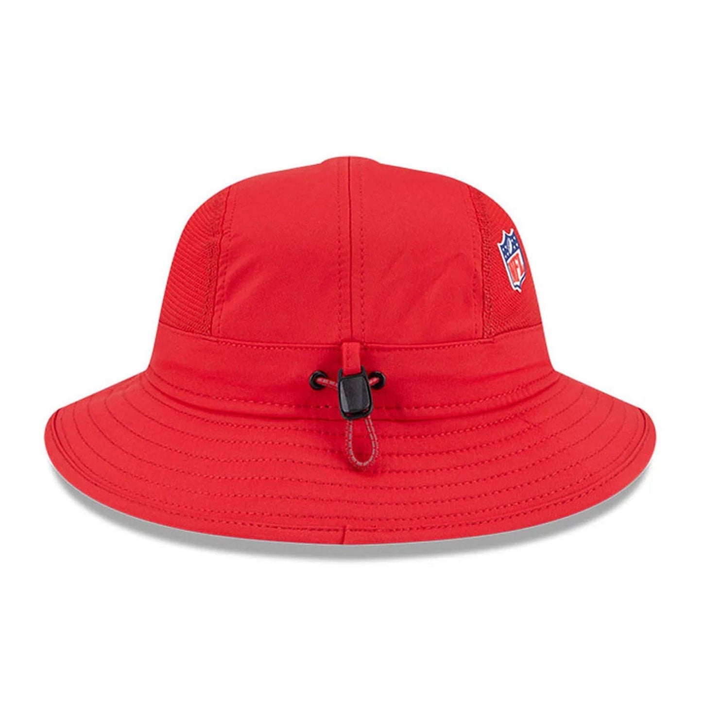 This is a Kansas City Chiefs NFL Sideline 2025 Red Stretch Bucket Hat 6