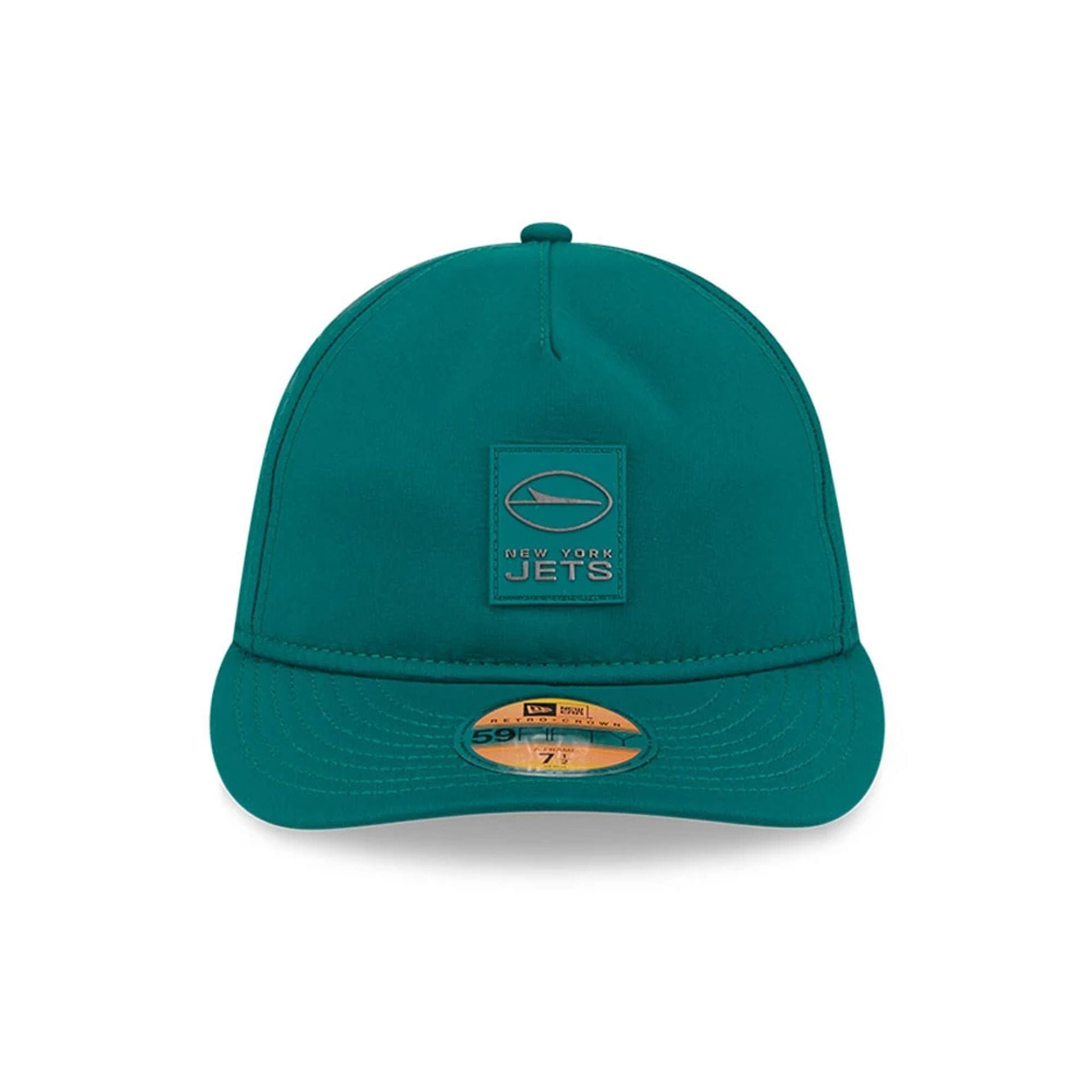 This is a New York Jets NFL Sideline 2025 Green Retro Crown 59FIFTY Fitted Cap 2