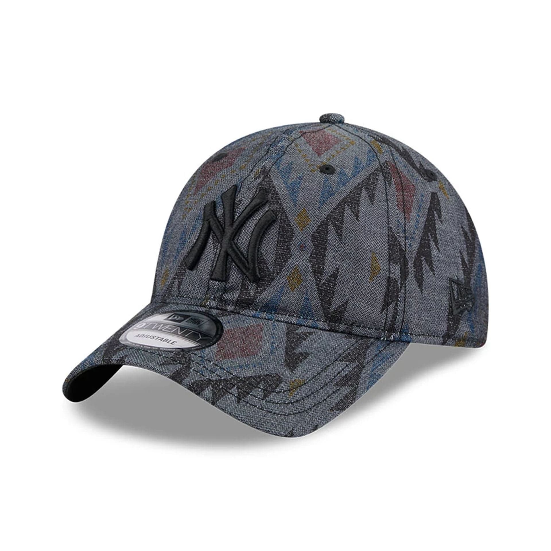 This is a New York Yankees Aztec Pattern Navy 9TWENTY Adjustable Cap 1