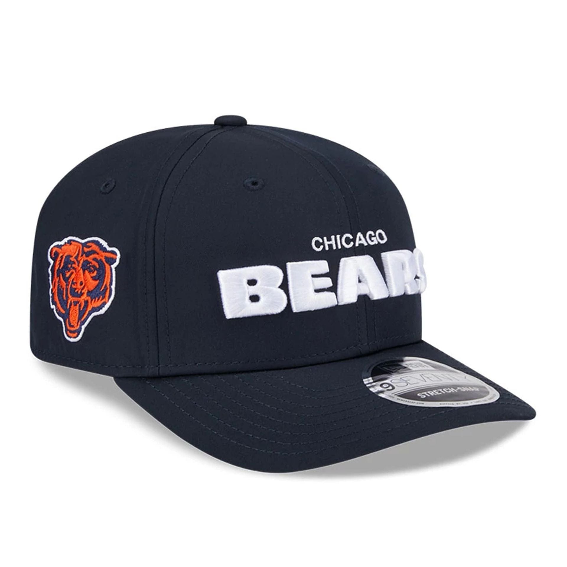 This is a Chicago Bears NFL Coach Navy 9SEVENTY Stretch Snap Adjustable Cap 1