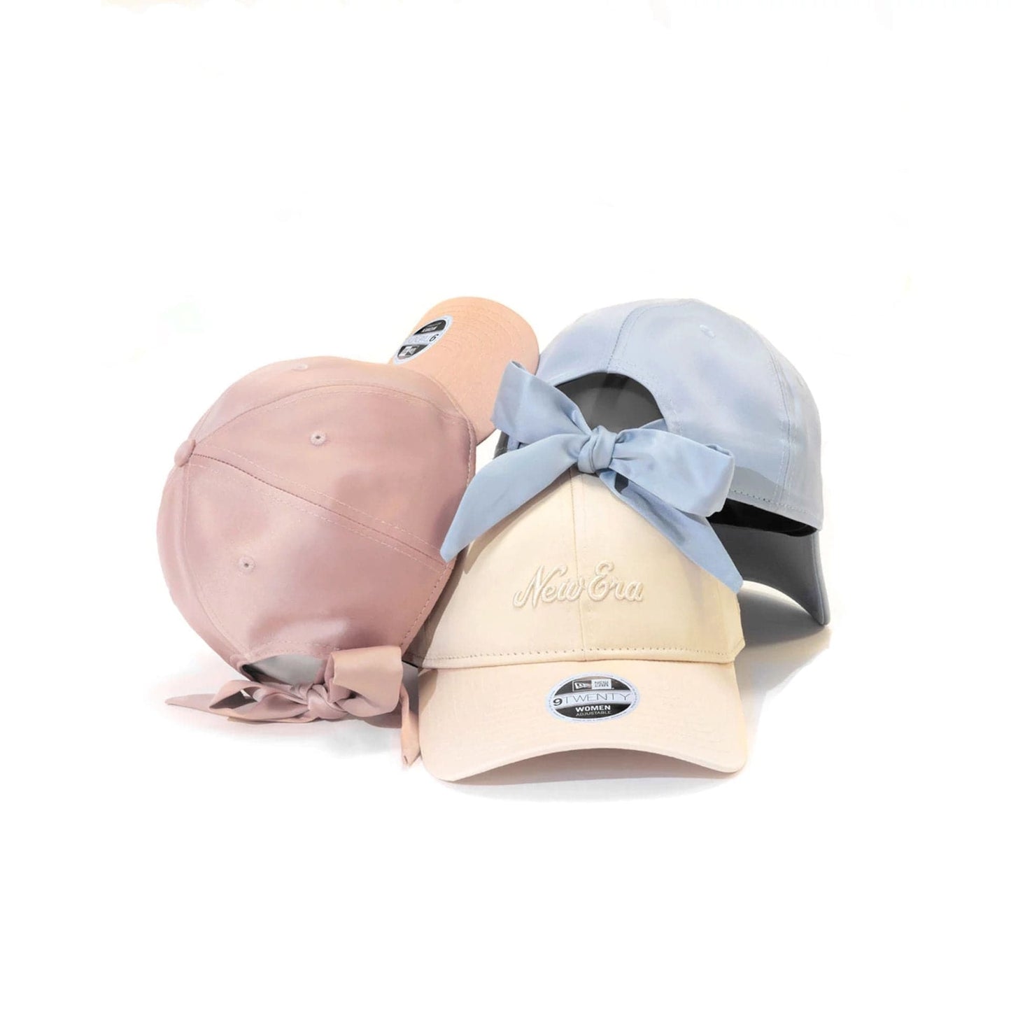 This is a LA Dodgers Womens Satin Bow Pastel Blue 9TWENTY Adjustable Cap 9