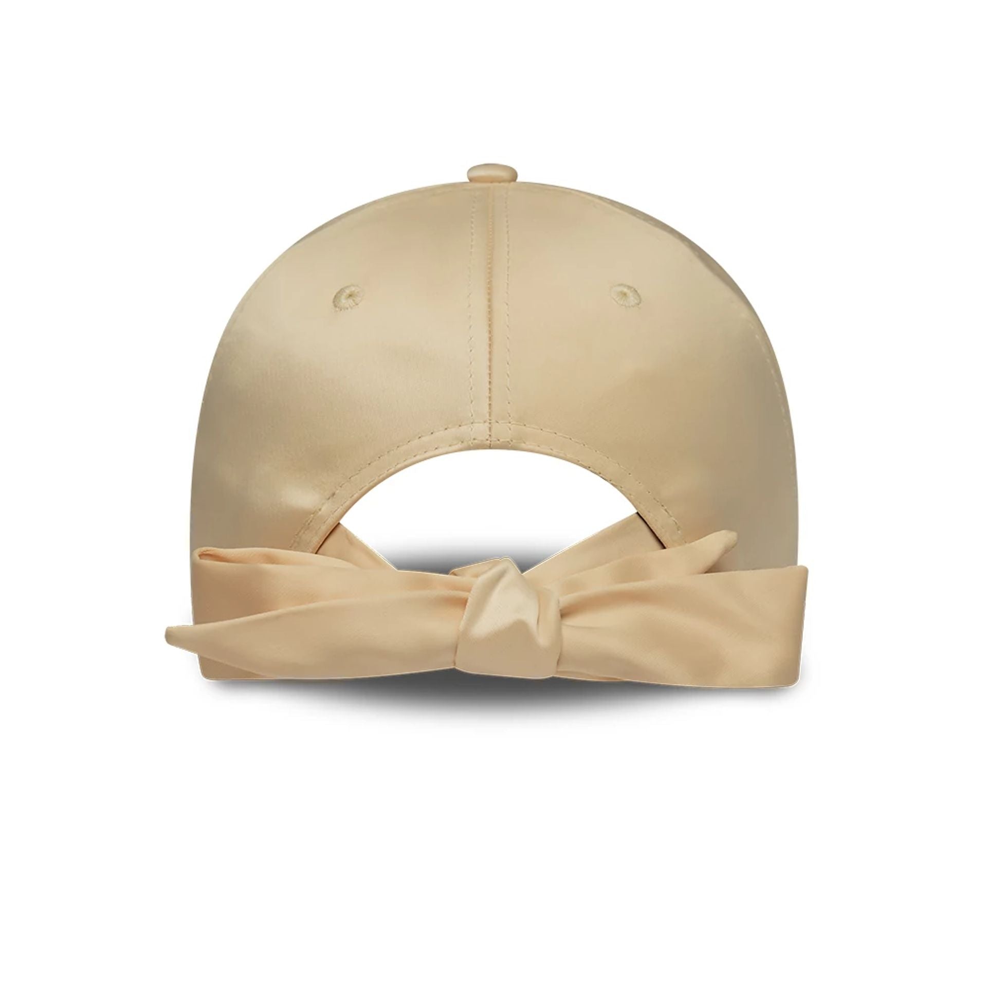 This is a Womens New Era Satin Bow Light Beige 9TWENTY Adjustable Cap 2