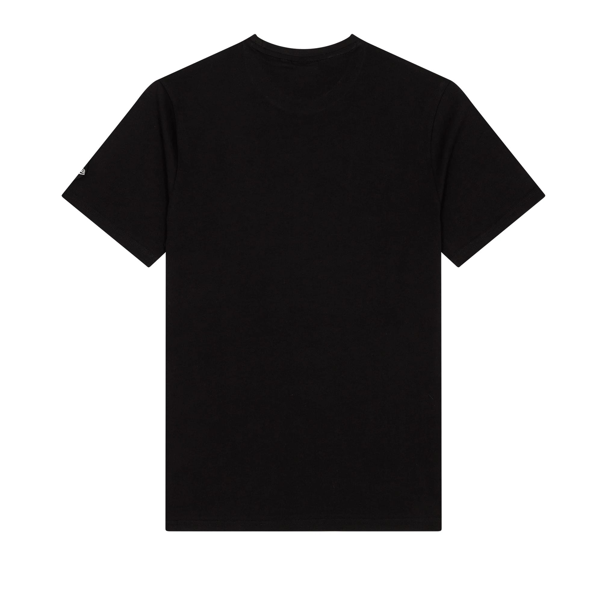 The Male model is wearing Chicago Bulls NBA Wordmark Black T-Shirt 2