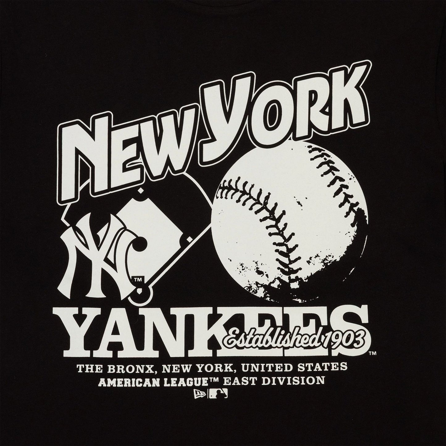 The Male model is wearing New York Yankees MLB Black T-Shirt 3