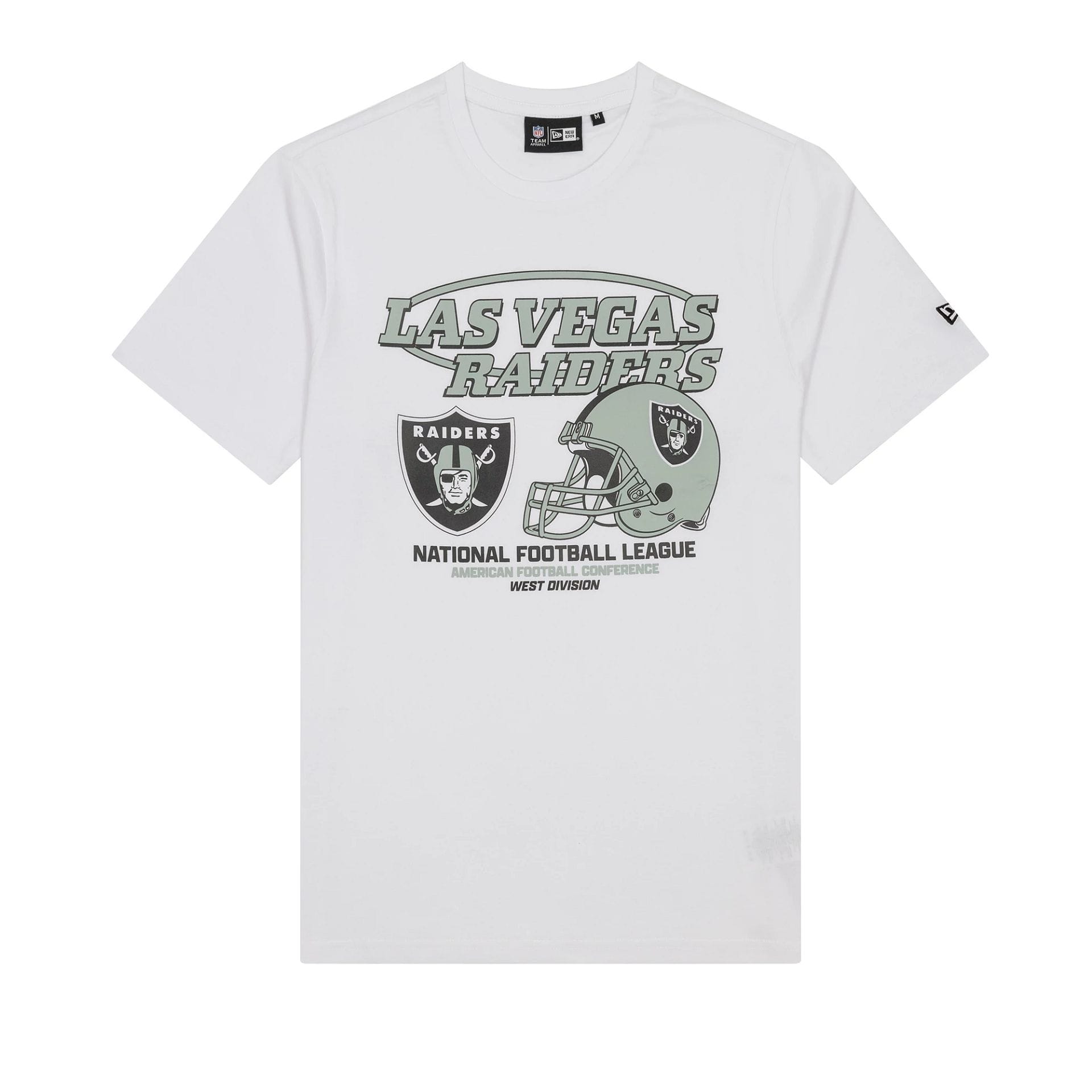 The Male model is wearing Las Vegas Raiders NFL Graphic White T-Shirt 1