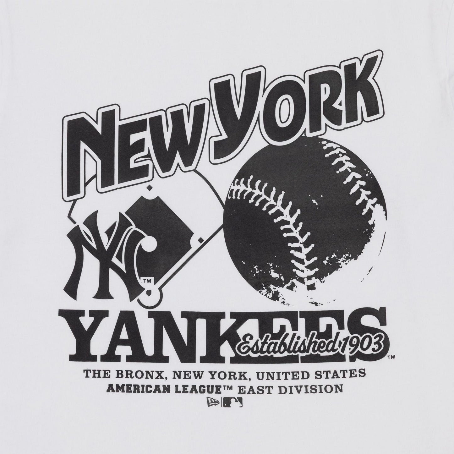 The Male model is wearing New York Yankees MLB White T-Shirt 3