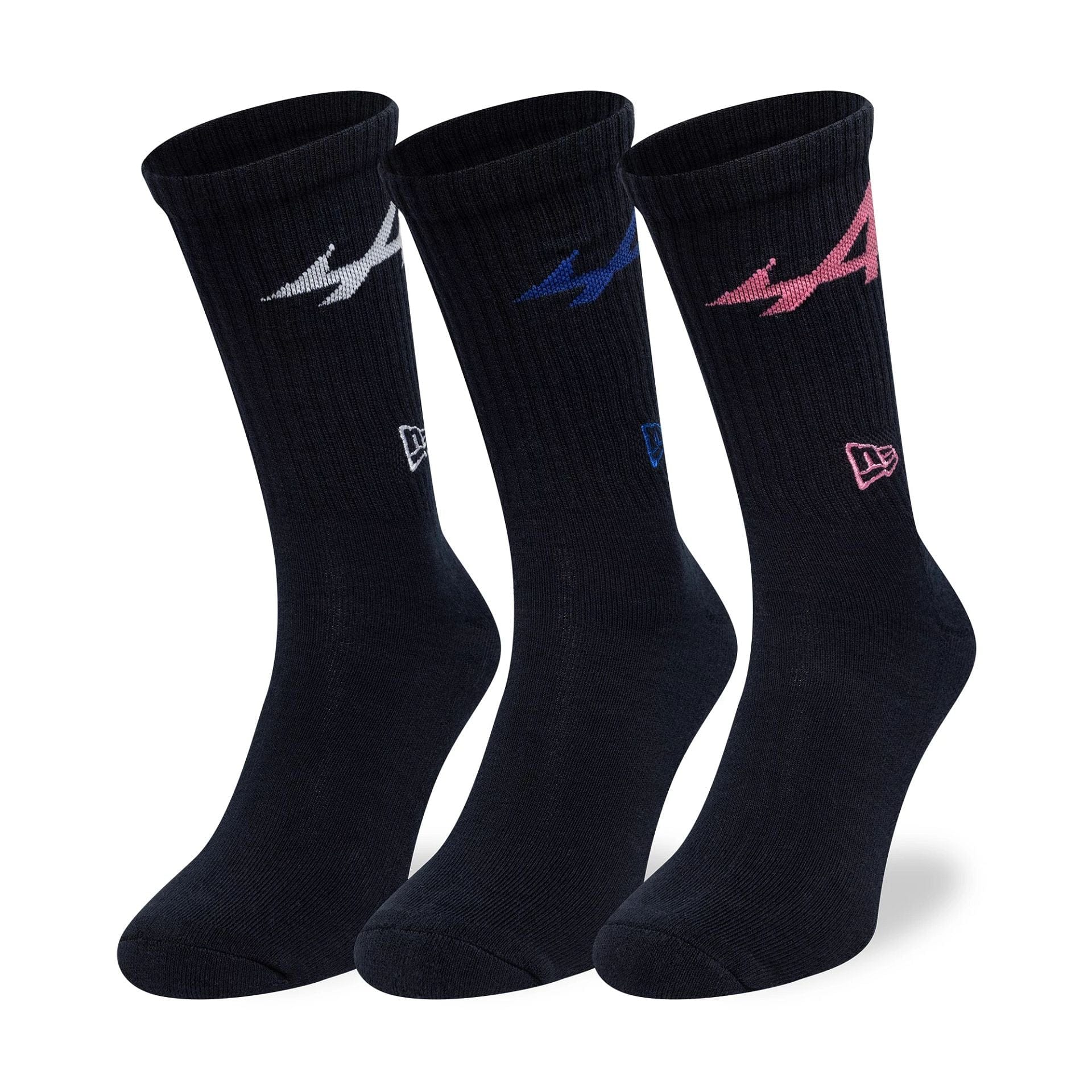 This is a Alpine Racing Alpine Logo Navy 3 Pack Crew Socks 1